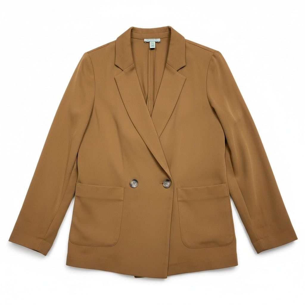 Topshop Topshop Womens Double Breasted Brown Blazer Jacket US 2 Work Size XS / US 0-2 / IT 36-38 - 1 Thumbnail