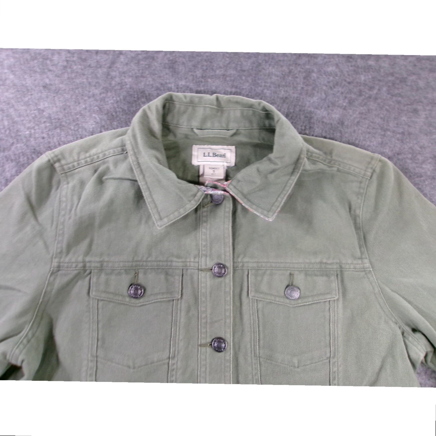 Vintage L.L.Bean Women's Jacket Small Olive Green Cotton Casual Outdoor Fall Spring Workwear Size S / US 4 / IT 40 - 2 Thumbnail