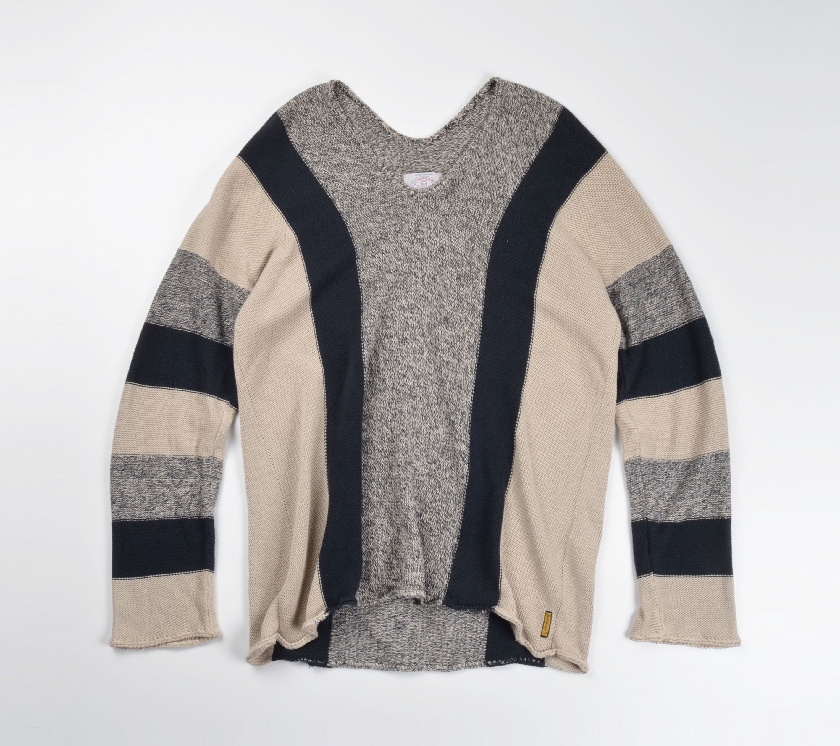 Giorgio Armani Vintage Armani Jeans 90's Striped Relaxed Fit Cotton Sweater Size US XXL / EU 58 / 5 - 1 Thumbnail