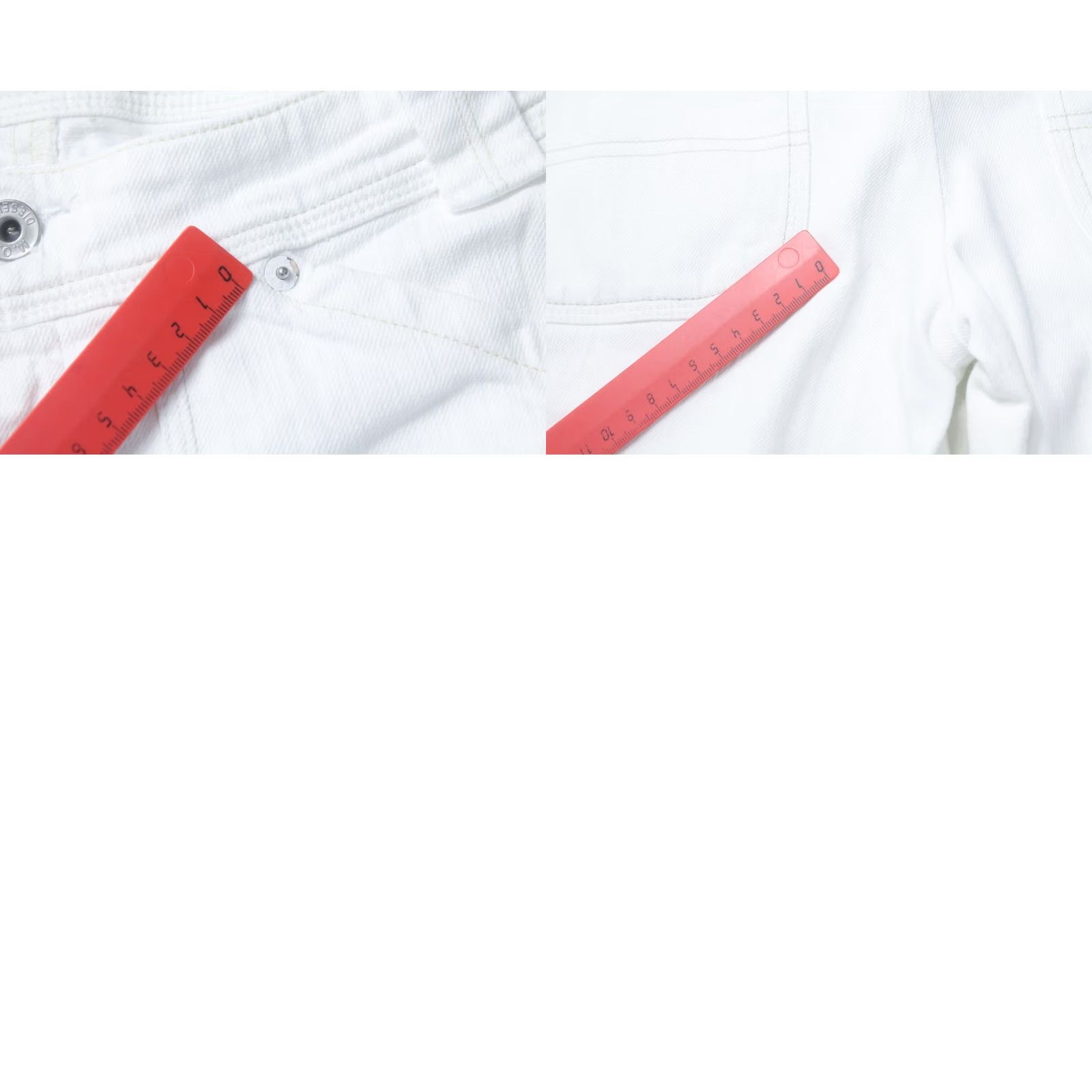 Diesel DIESEL Wiggy Jeans Women's W28/L34 Wide Leg Zip Fly White Denim 008CM_Stretch Size 28" / US 6 / IT 42 - 9 Thumbnail