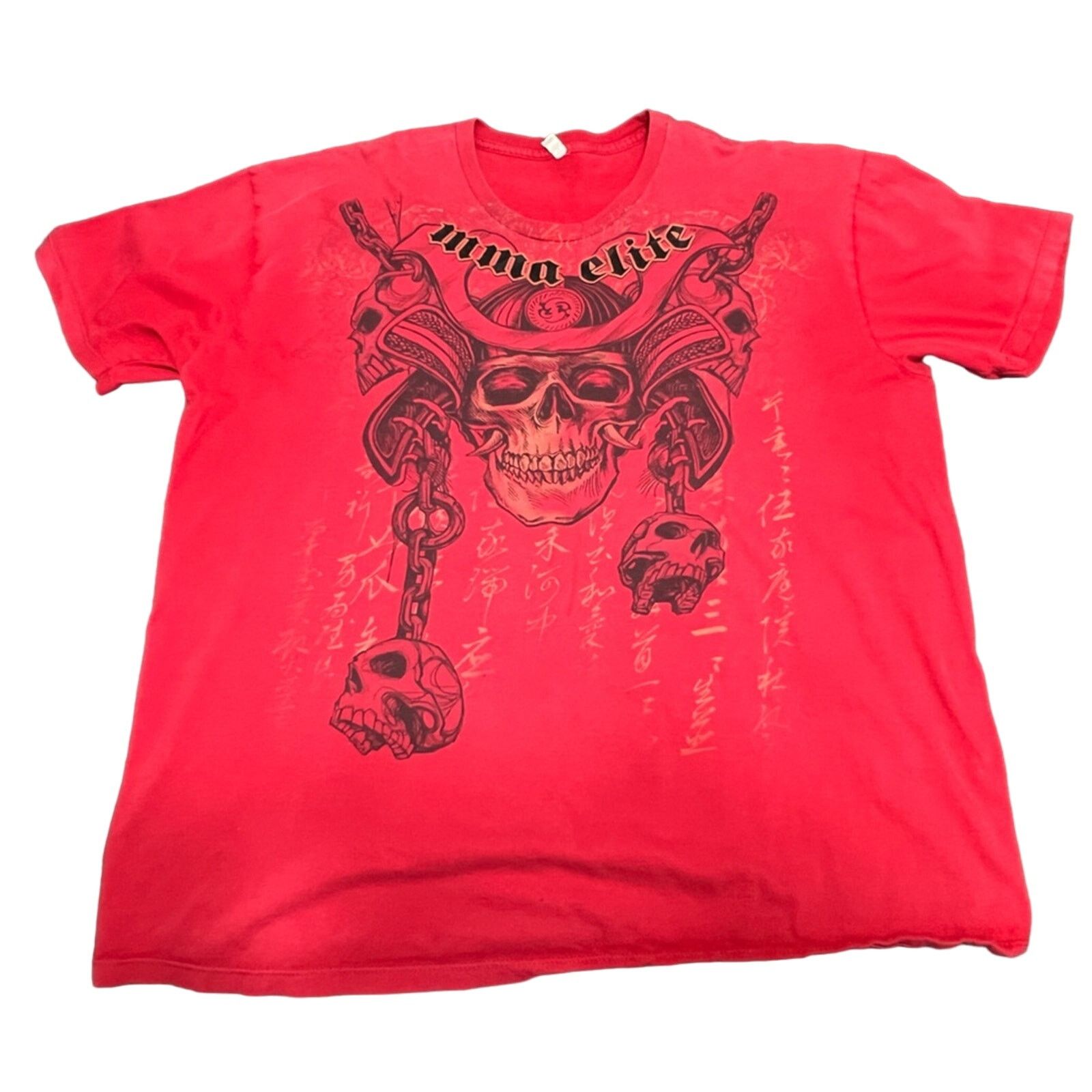 Vintage Vintage Y2K MMA Elite Samurai And Sword Skull Red Shirt RARE Size US XXL / EU 58 / 5 - 1 Thumbnail