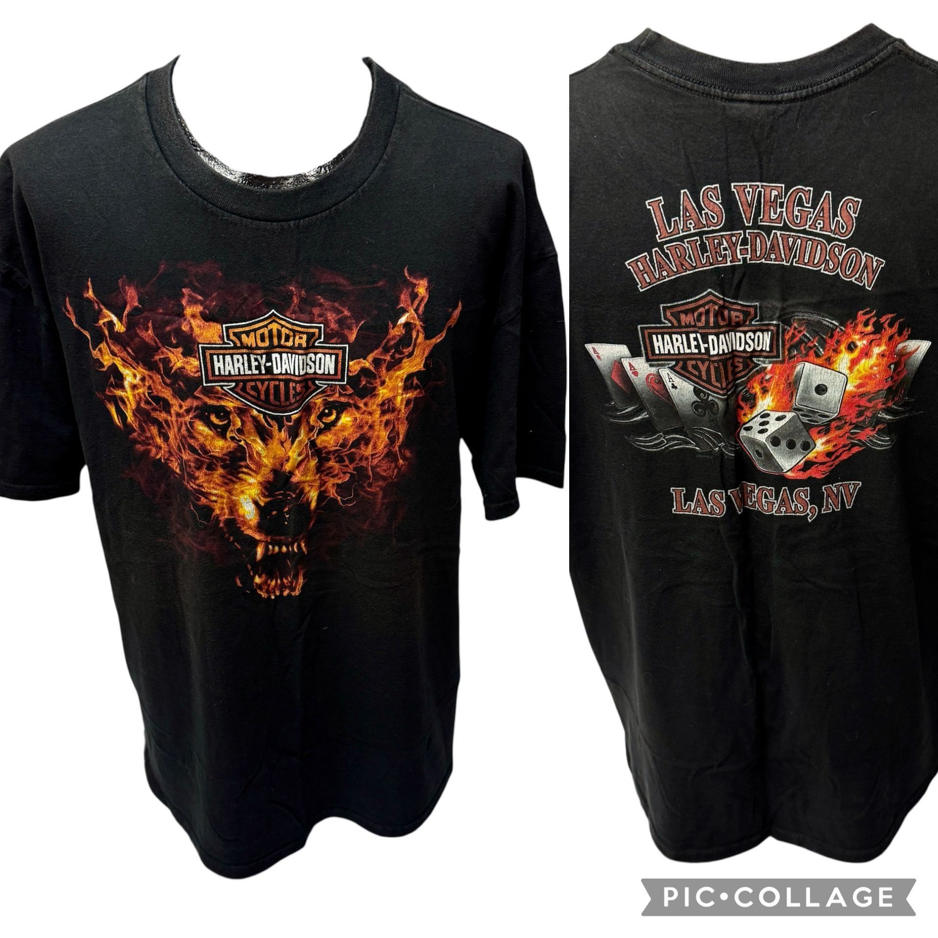 H-D Motorcycle FLAMING WOLF Biker Las Vegas FIRE DICE Gamble