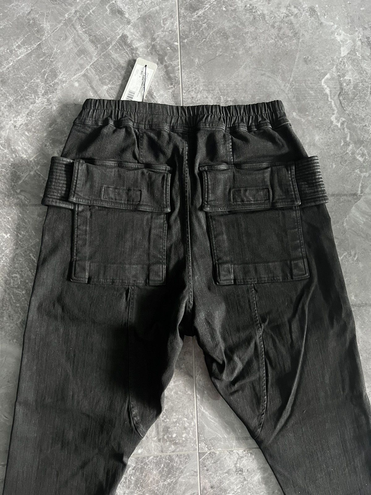 Rick Owens Drkshdw Rick owens waxed denim creatch cargo drawstring pants Size US 34 / EU 50 - 4 Thumbnail