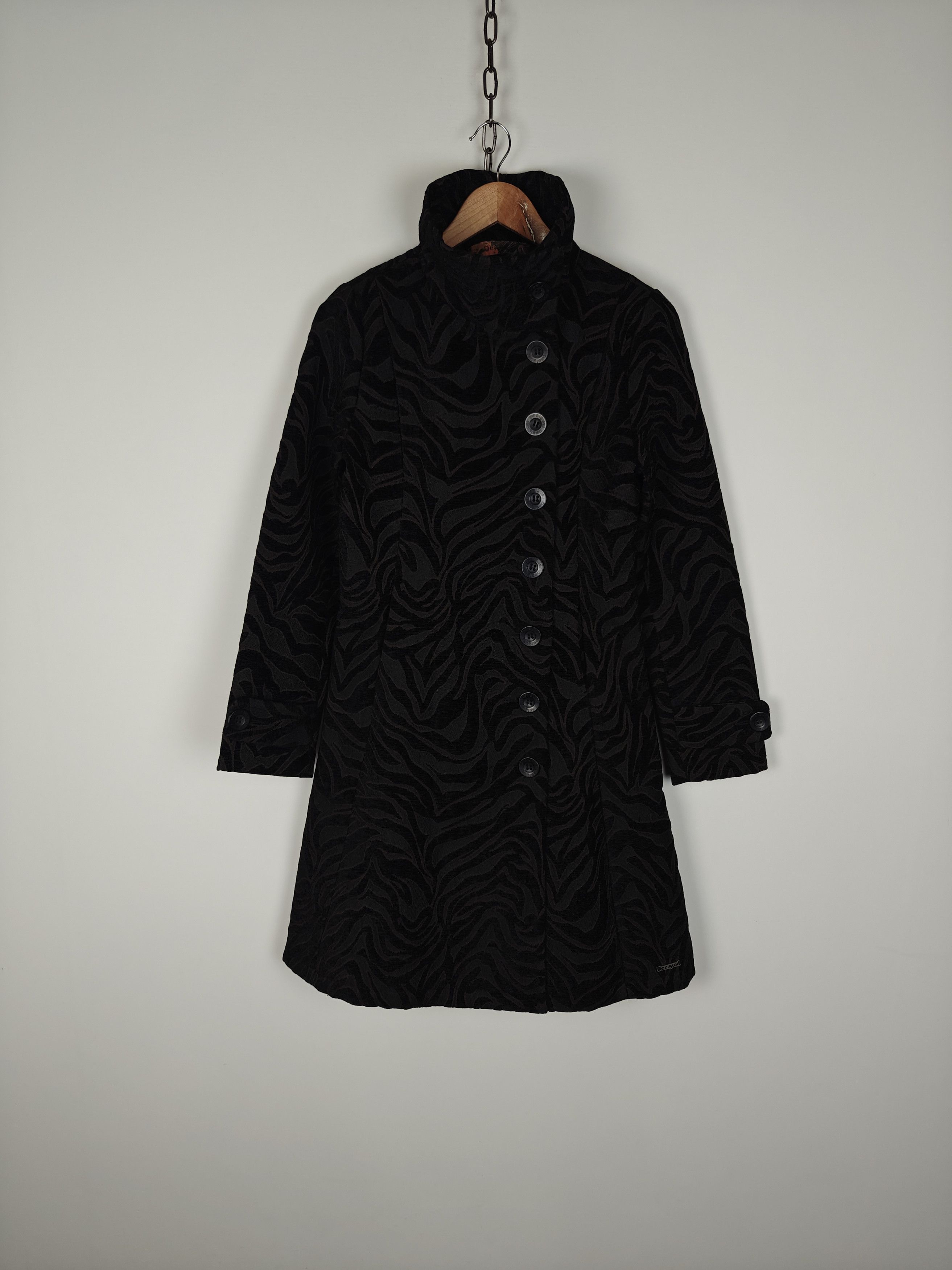 Desigual Desigual Coat Jacket Button Tiger Black size 36 Size S / US 4 / IT 40 - 1 Thumbnail