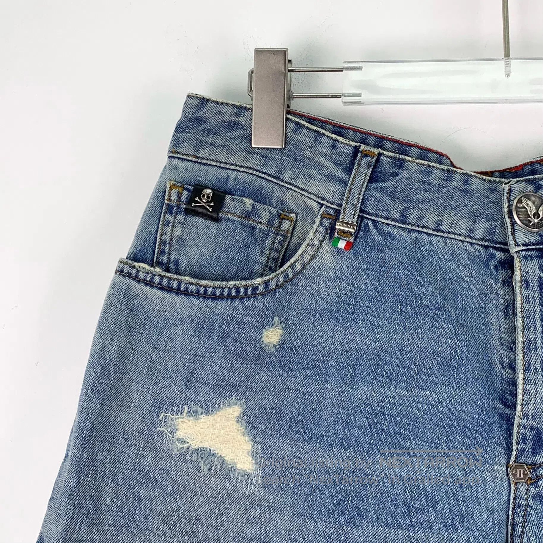Philipp Plein Philipp Plein size L Blue Washed Destroyed Design Cotton C Size US 27 - 3 Thumbnail