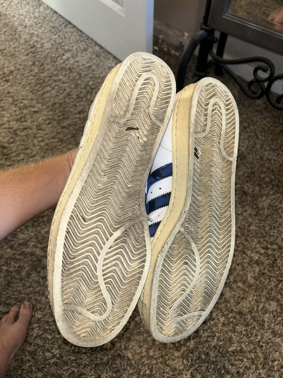 Adidas × Bape × Undefeated Adidas x babe x undftd rare superstar blue/white 11.5 Size US 11.5 / EU 44-45 - 9 Thumbnail