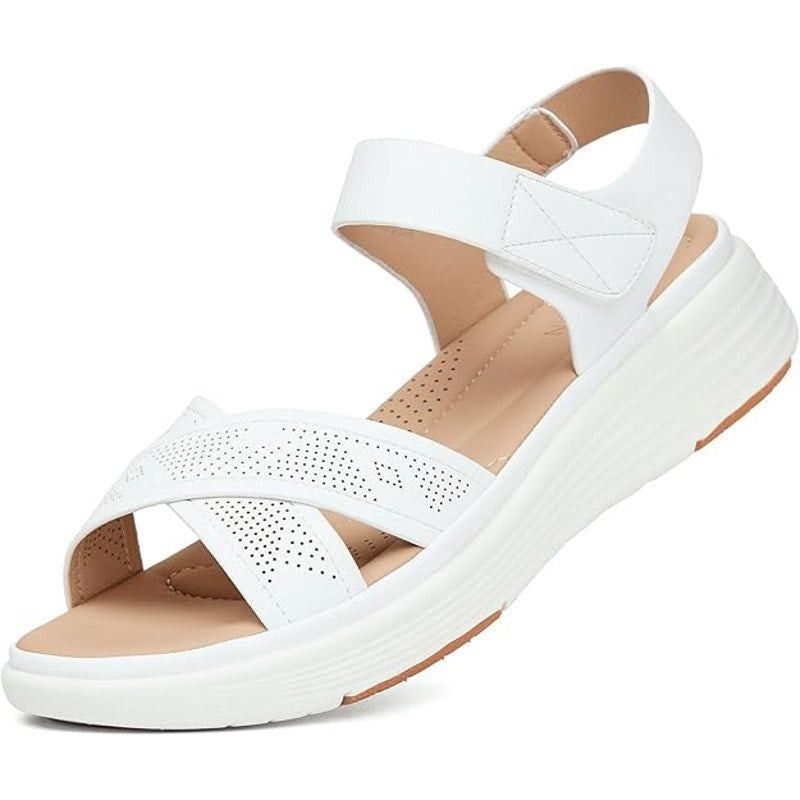 Other Ubfen Women's 5.5 White Faux Leather Open Toe Sandals Size US 5.5 / IT 35.5 - 1 Thumbnail