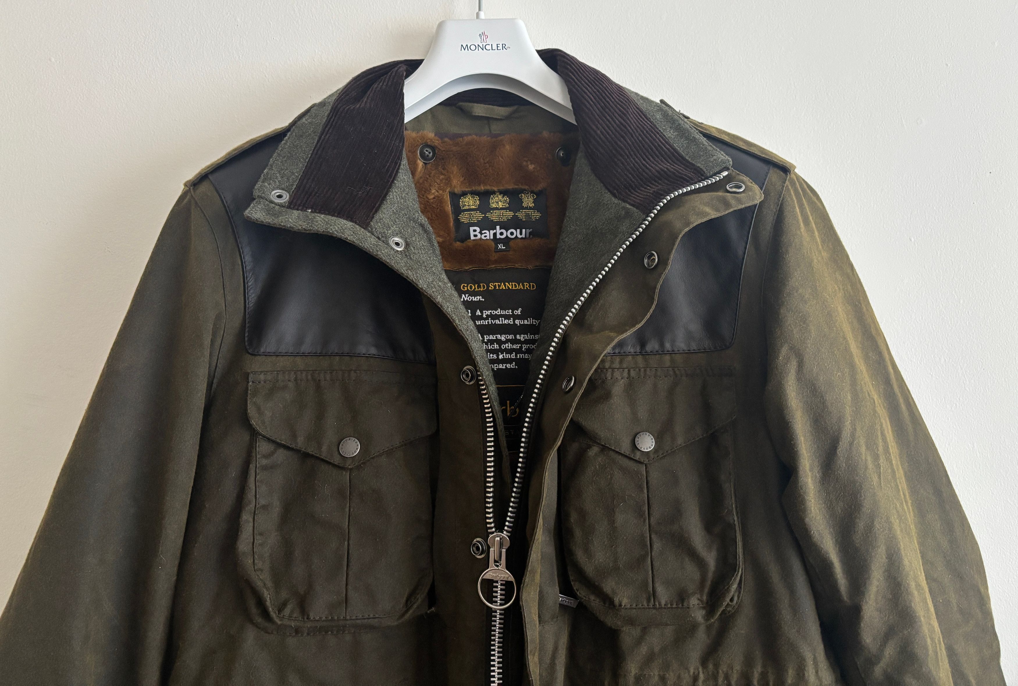 Barbour $1100 Supa Corbridge Waxed Cotton Jacket,Pile Lining L- XL Size US XL / EU 56 / 4 - 4 Thumbnail