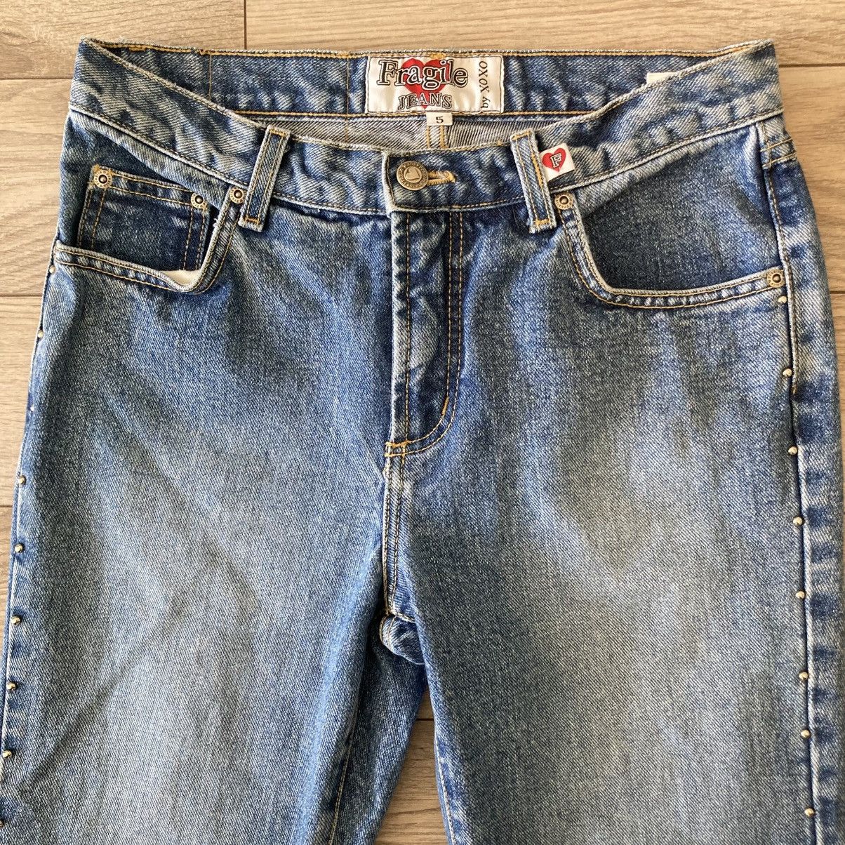 XOXO Vtg Y2k flare wide leg fragile jeans by xoxo Size 28" / US 6 / IT 42 - 2 Thumbnail