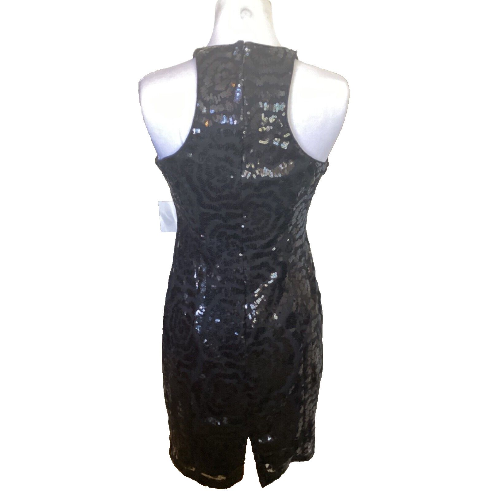 Calvin Klein 💋 CALVIN KLEIN BLACK SEQUINED HALTER COCKTAIL DRESS - SZ 4 Size S / US 4 / IT 40 - 5 Thumbnail