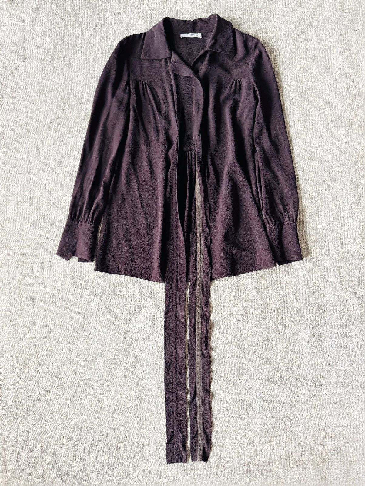 Prada Vintage Fall 2001 Chocolate brown Prada wrap blouse sz 40 Size S / US 4 / IT 40 - 5 Thumbnail