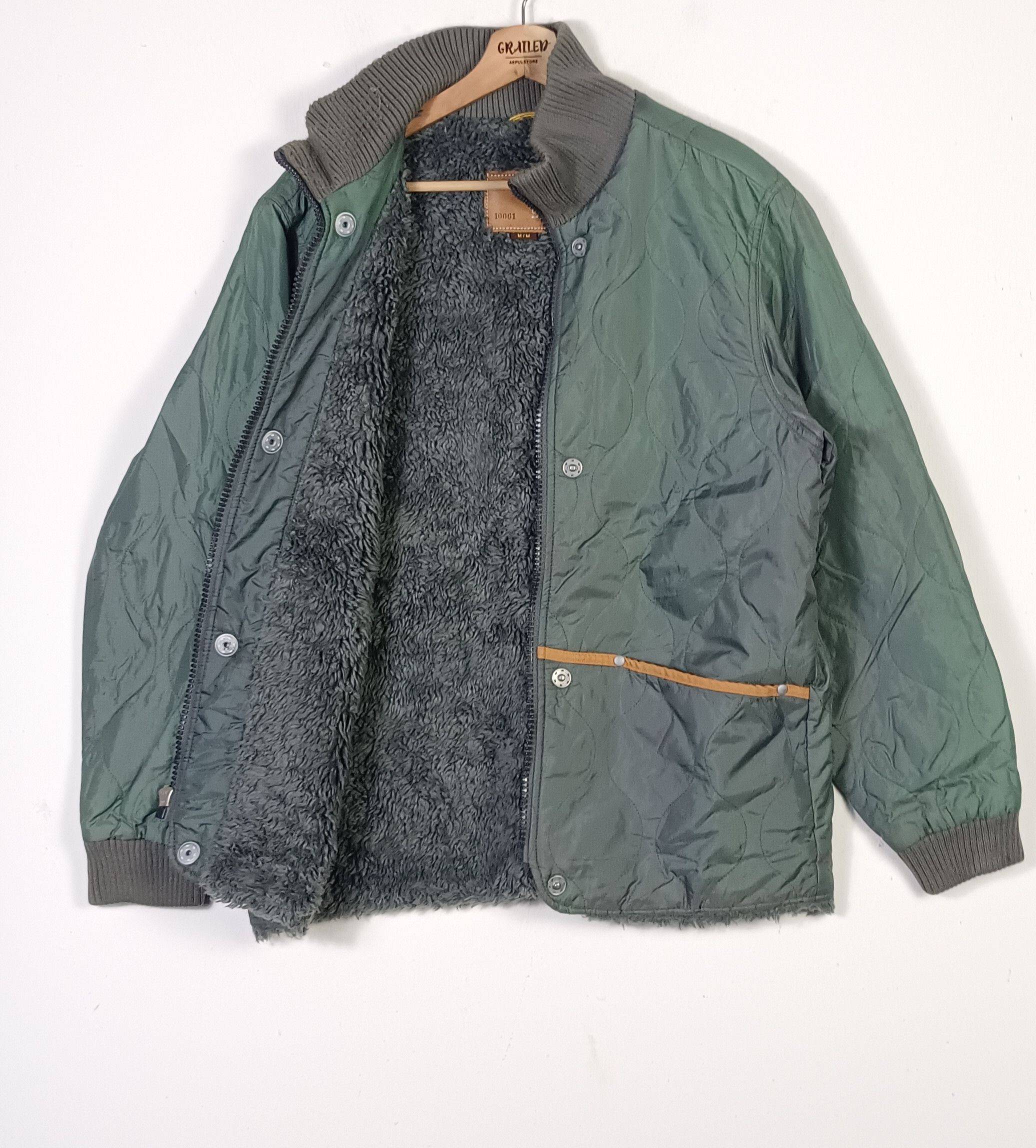 Japanese Brand × Timberland Timberland Boa-lined Quilted Bomber Jacket Lot 10061 Size US L / EU 52-54 / 3 - 3 Thumbnail