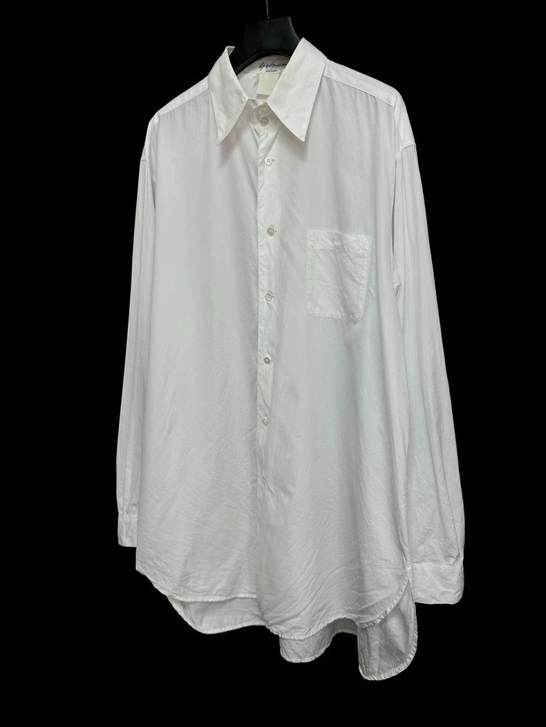 Yohji Yamamoto Yohji Yamamoto 94aw white cotton shirt with pointed collar Size US M / EU 48-50 / 2 - 4 Thumbnail