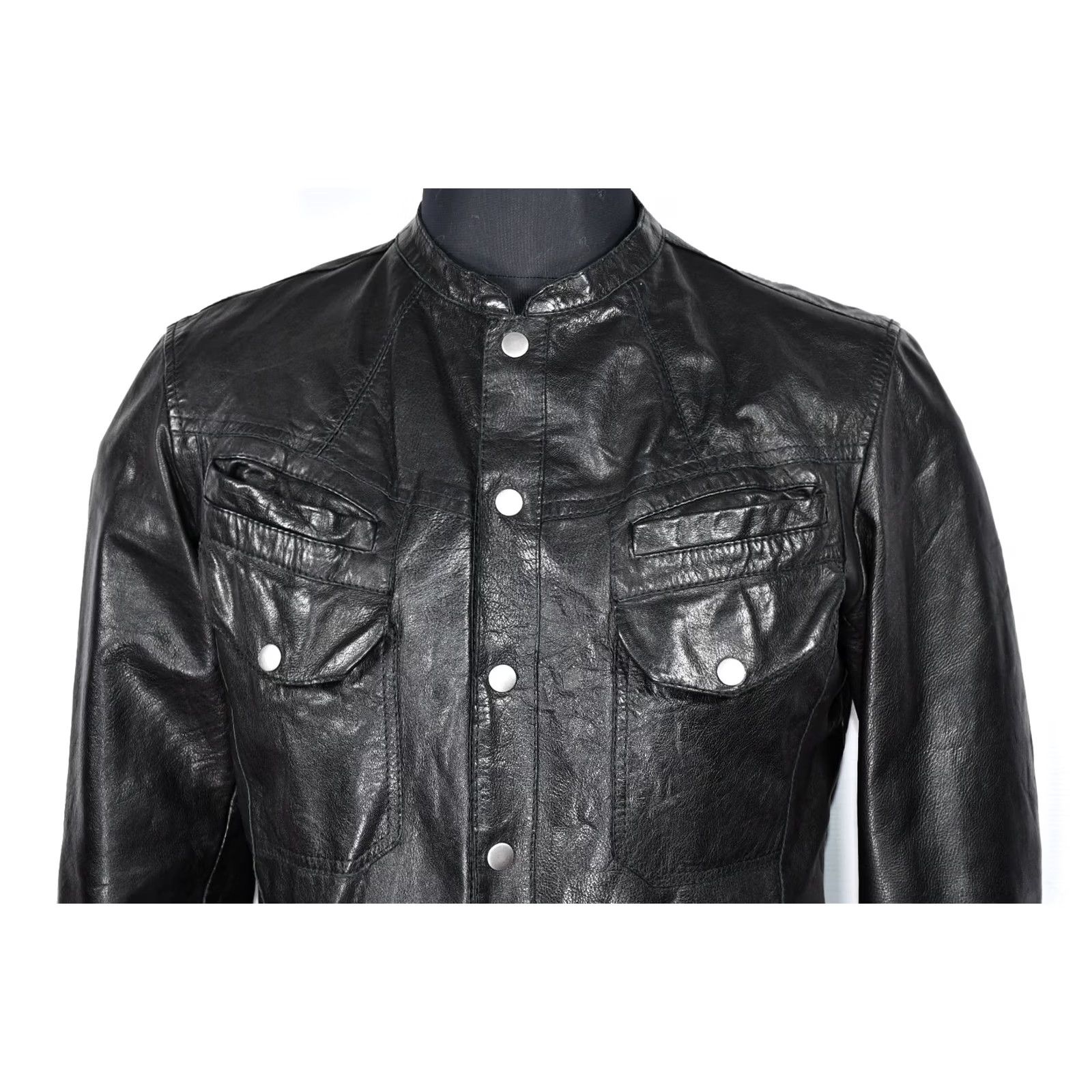 Allsaints All Saints Monster Leather Jacket Mens M Black Size US M / EU 48-50 / 2 - 2 Thumbnail