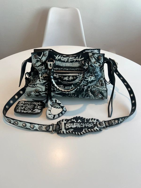 Balenciaga Balenciaga Neo City Cagole Graffiti Leather Bag Size ONE SIZE - 3 Thumbnail