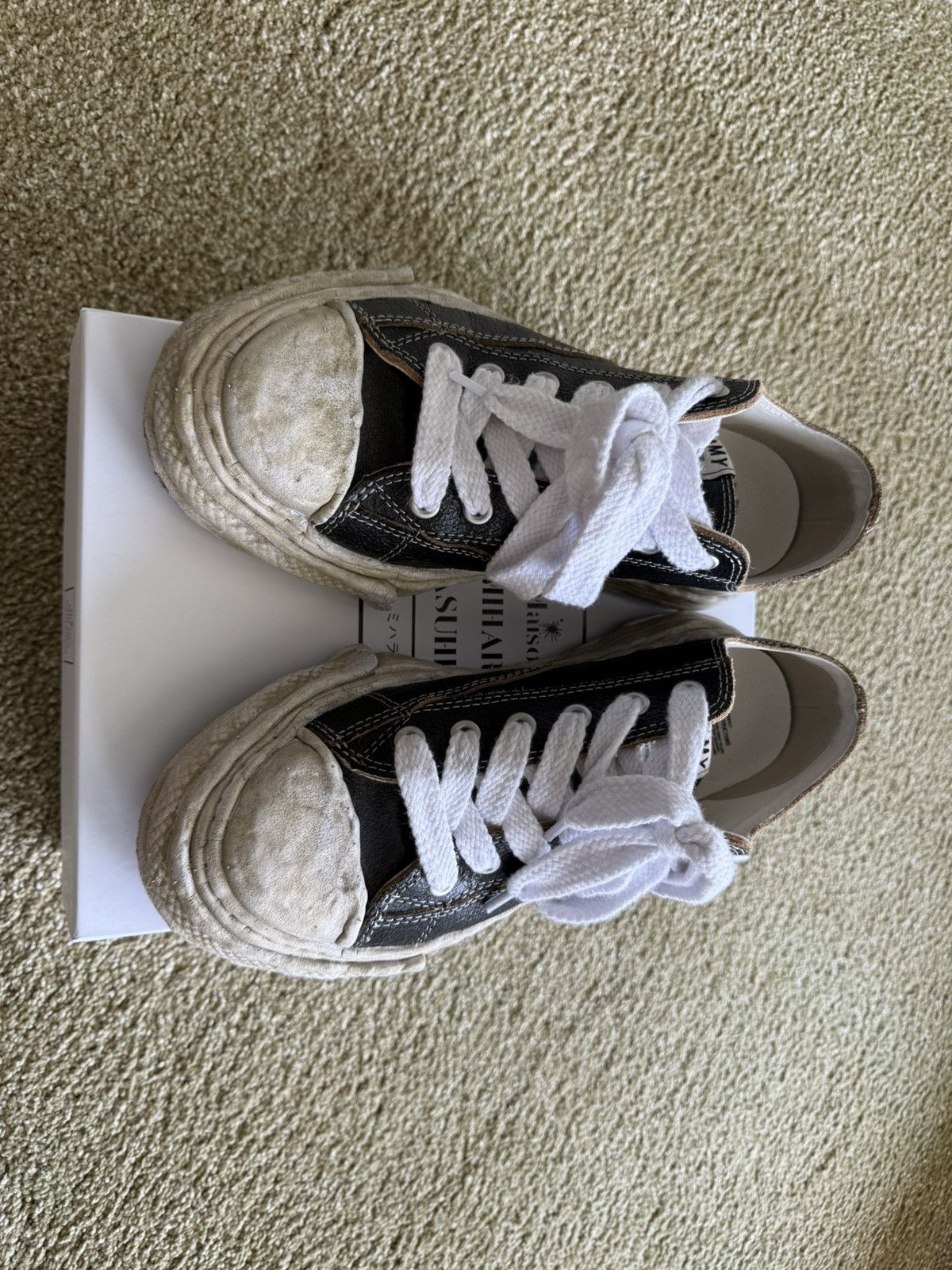 Maison Mihara Yasuhiro Peterson Black Leather 43 Sneakers