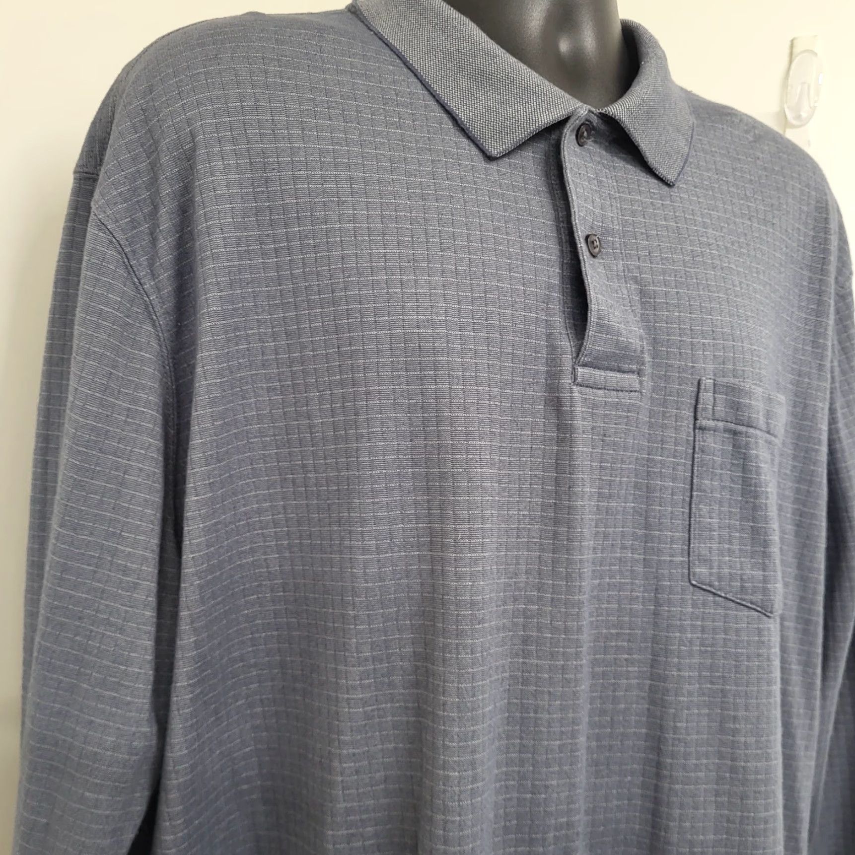 Croft & Barrow VINTAGE? No. Actually: Croft & Barrow Polo Shirt Men XXL Gray Checks Pocket Long Sleeve Preppy Shirt Size US XXL / EU 58 / 5 - 3 Thumbnail
