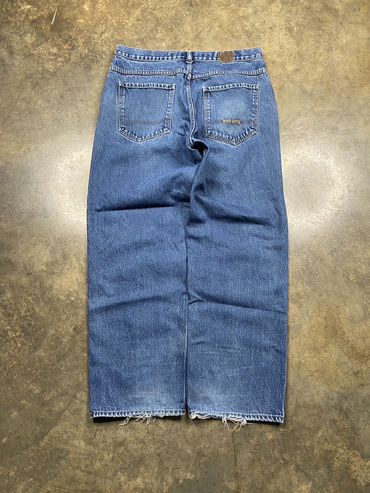 Ecko Unltd. Crazy Vintage Baggy Wide Loose Jnco Style Distressed Jeans Size US 36 / EU 52 - 1 Thumbnail