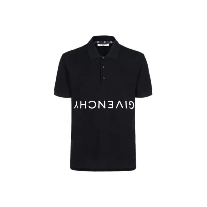 Givenchy Givenchy Inverted Letter Embroidered Cotton Polo Shirt Size US XS / EU 42 / 0 - 1 Thumbnail