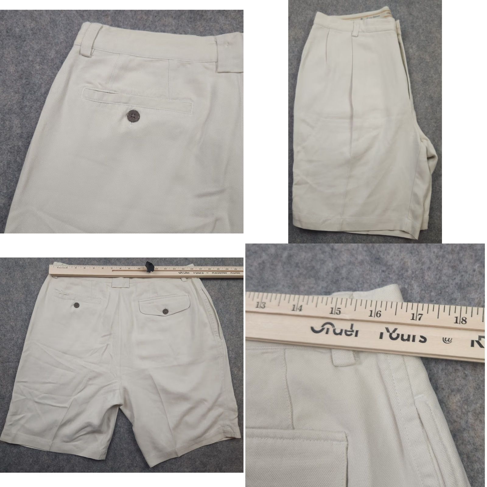 Tommy Bahama Tommy Bahama Shorts Bermuda Pleated 34 Silk Beige Beach Casual Mens Size US 34 / EU 50 - 8 Thumbnail