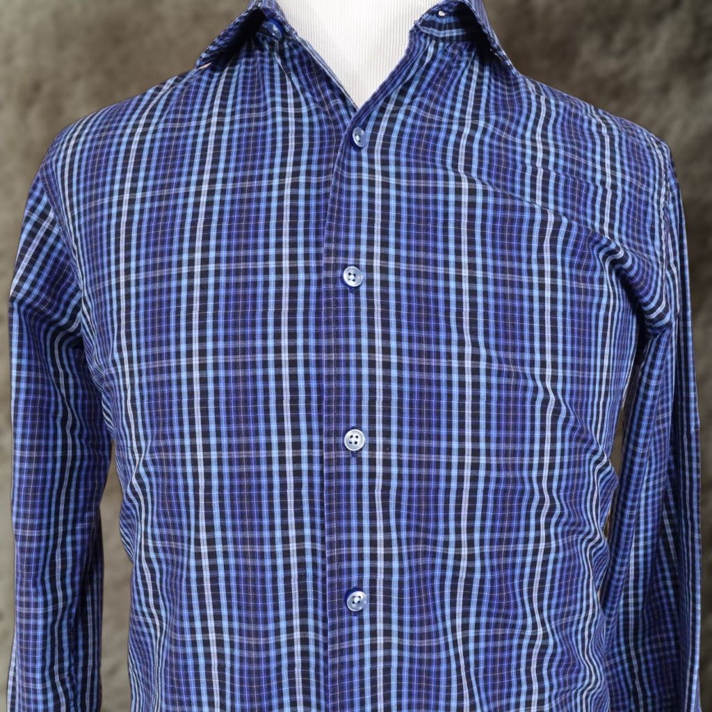 Tasso Elba TASSO ELBA BUTTON DOWN SHIRT MENS LONG SLEEVE CHECK BLUE SIZE M 15-15.5 Size US M / EU 48-50 / 2 - 1 Thumbnail