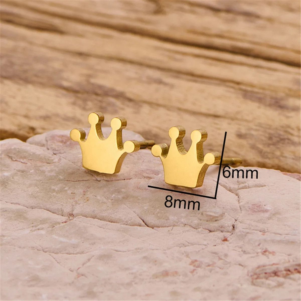 Jewelry Mini Crown Earrings Charm Earring Gift Size ONE SIZE - 3 Thumbnail