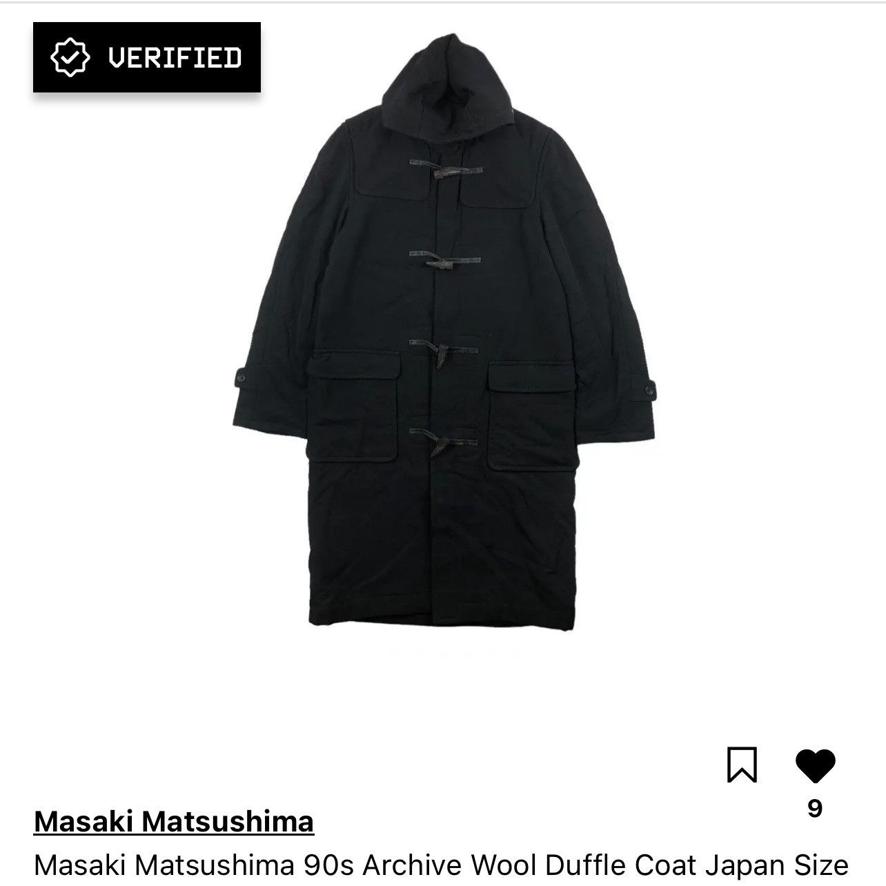 Masaki Matsushima Masaki Matsushima 90s Archive Wool Duffle Coat Japan Size 2 Size US M / EU 48-50 / 2 - 8 Thumbnail