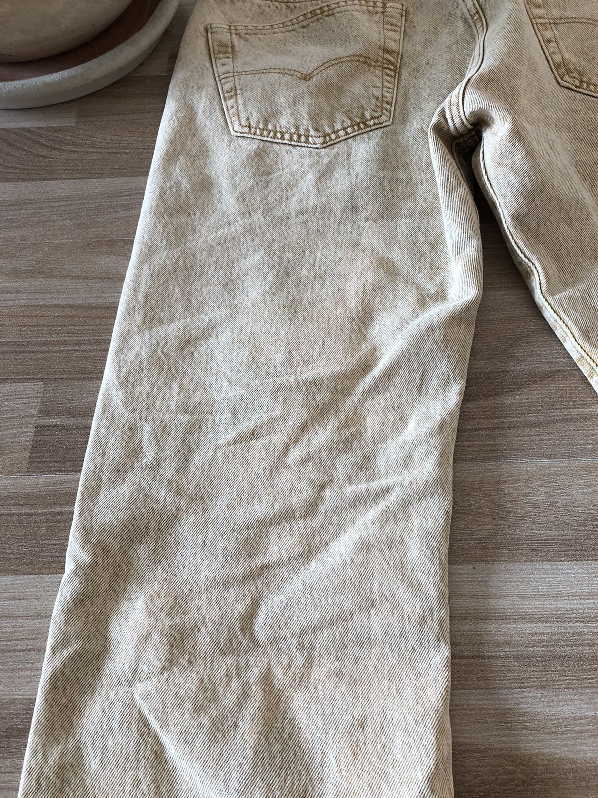 Levi's Levi’s 501 Jeans W33 x L30 Straight Beige Cream White Denim Size US 33 - 2 Thumbnail
