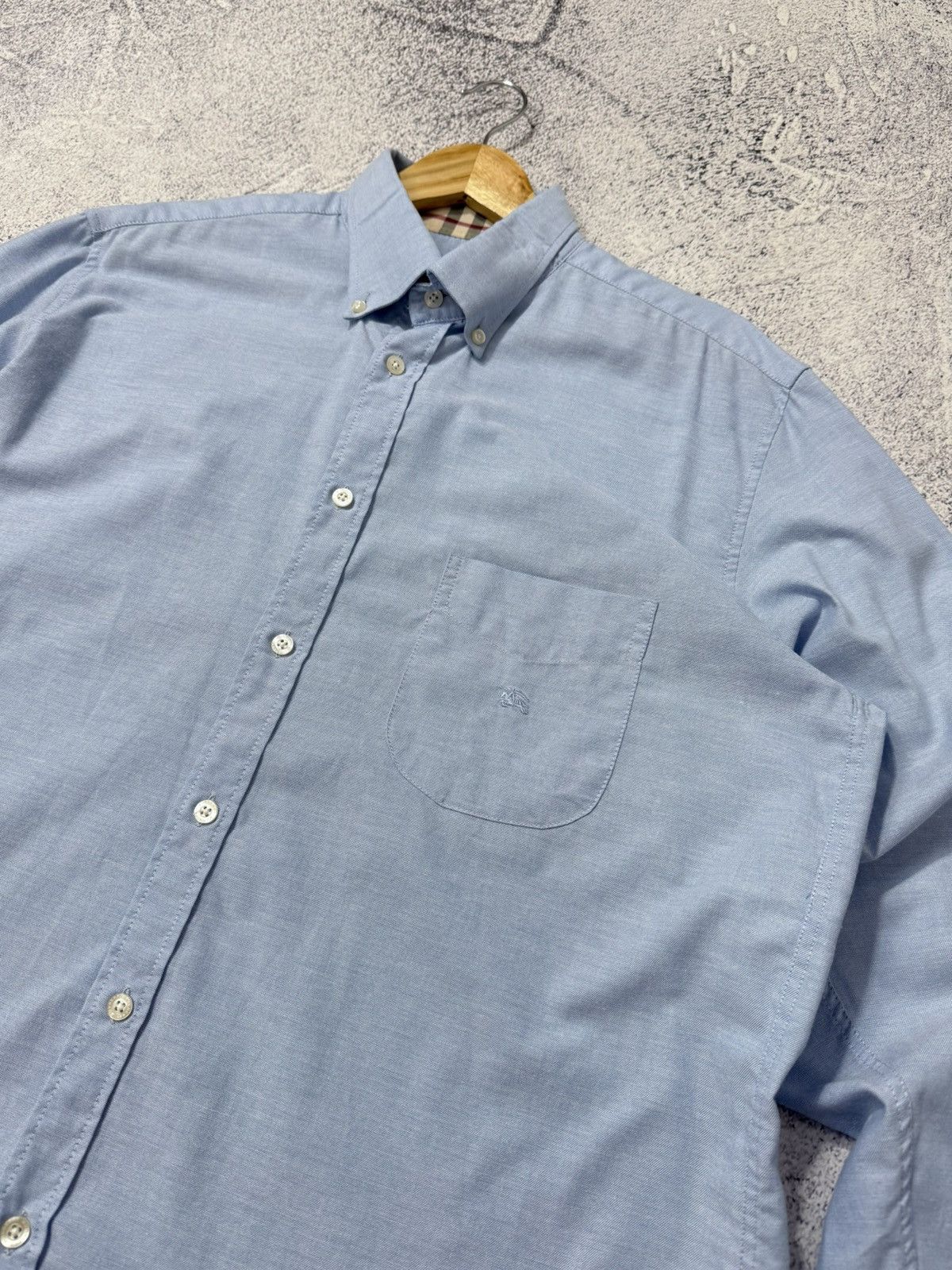 Burberry × Vintage Vintage Burberry London Blue Button Up Shirt Size XL Size US XL / EU 56 / 4 - 5 Thumbnail