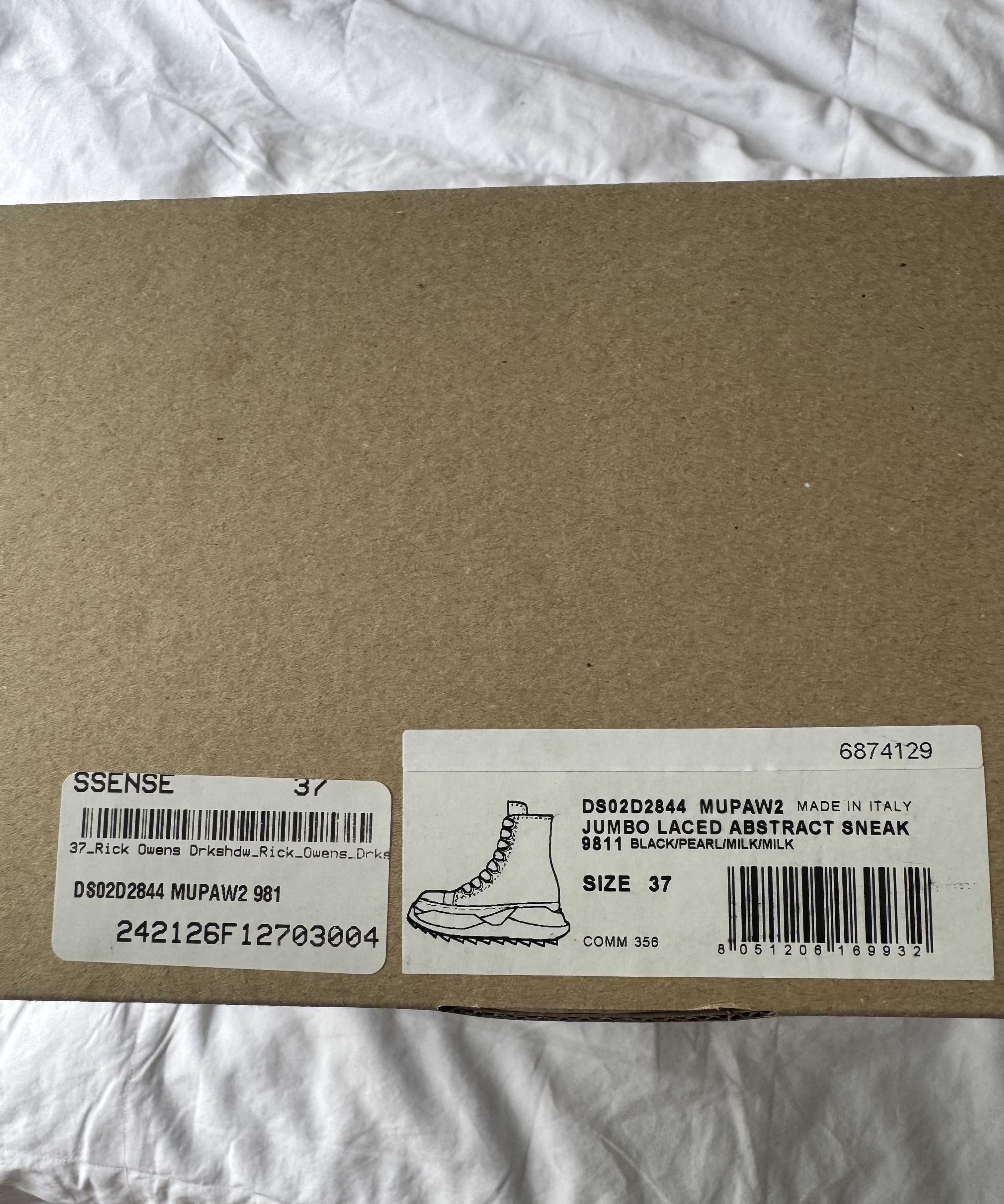Rick Owens Drkshdw JUMBO LACED ABSTRACT SNEAKER Size US 7 / IT 37 - 8 Thumbnail