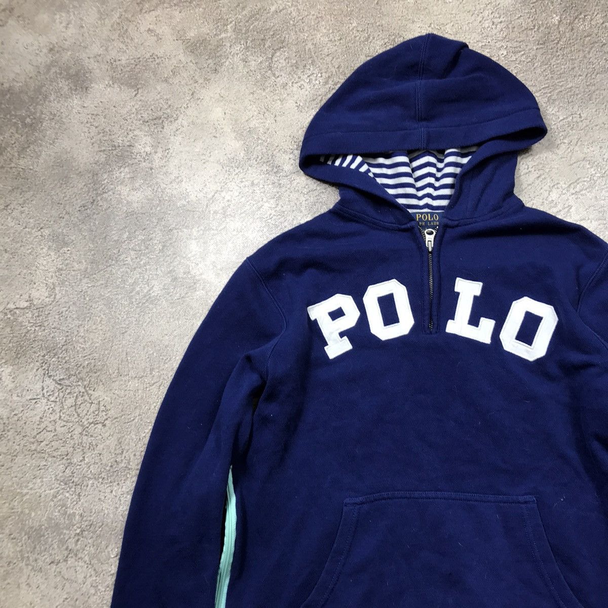 Vintage Vintage Polo Ralph Lauren Hoodie Striped Liner Y2K 90s S Size US S / EU 44-46 / 1 - 3 Thumbnail