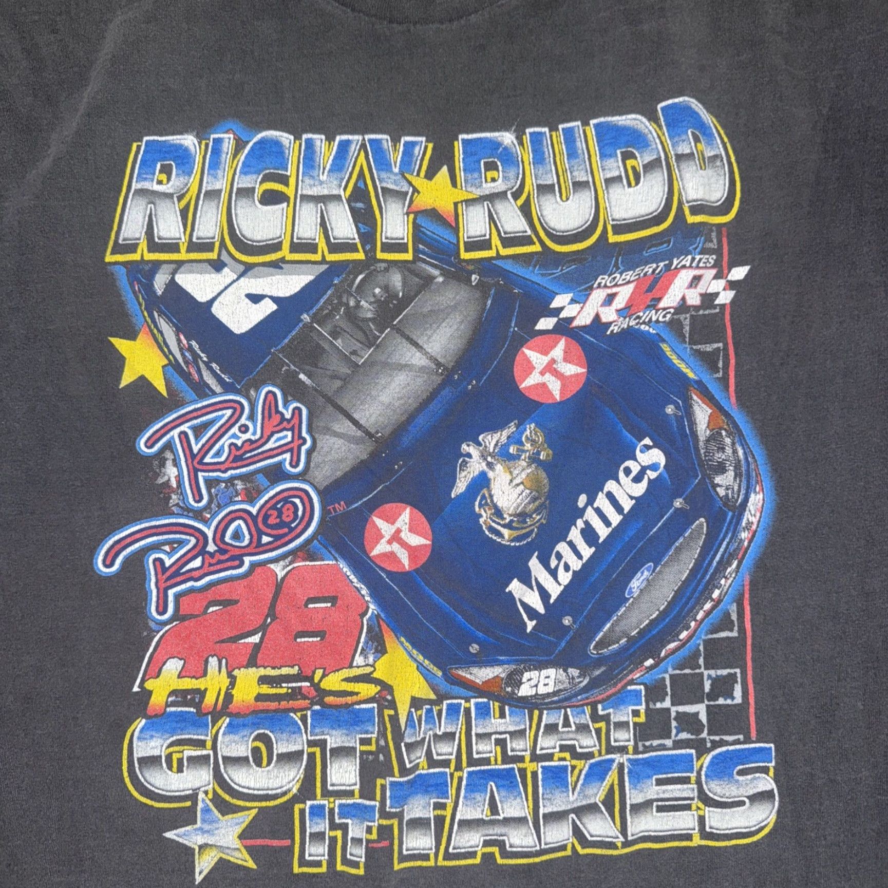 Chase Authentics VINTAGE Chase Authentics Ricky Rudd #28 NASCAR Racing T-Shirt Black XL Mens Short Sleeve Graphic Print 90s Cars Nascar T-Shirt Size US XL / EU 56 / 4 - 2 Thumbnail