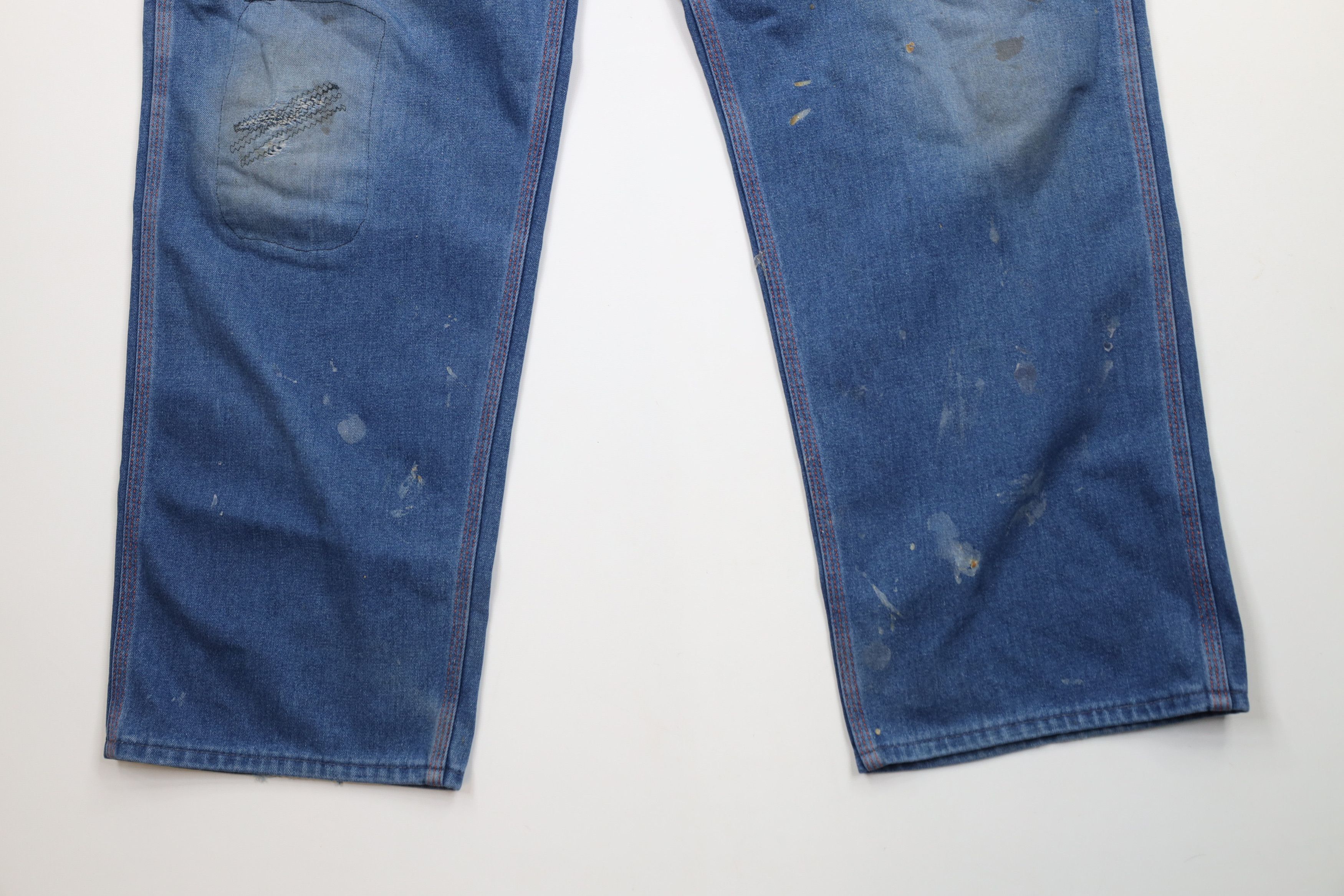 Big Mac × Vintage Vintage 90s Big Mac Dungaree Wide Leg Denim Jeans Blue USA Size US 38 / EU 54 - 4 Thumbnail