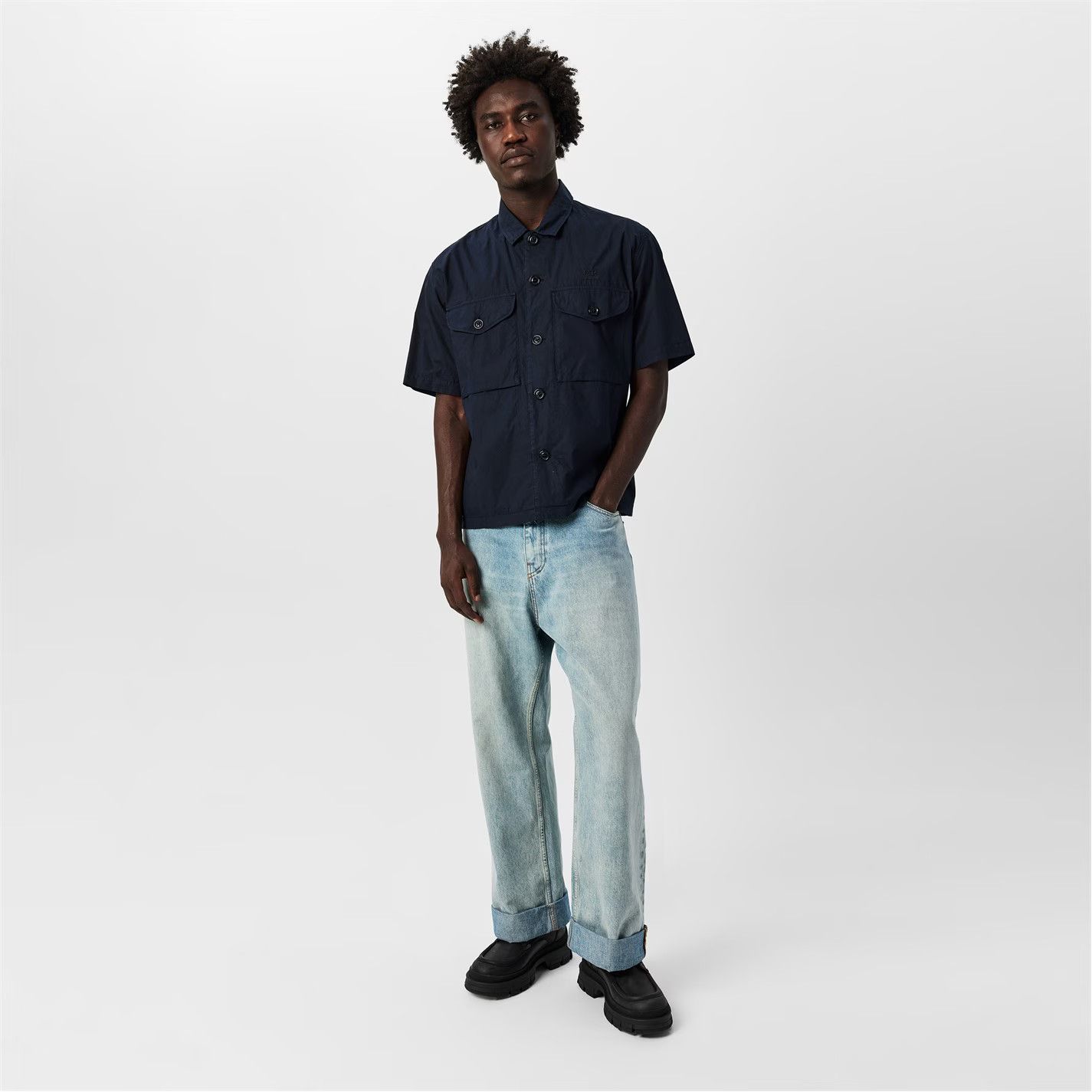 C.P. Company o1g2r1mq0426 Short Sleeve Shirt in Navy Size US M / EU 48-50 / 2 - 3 Thumbnail
