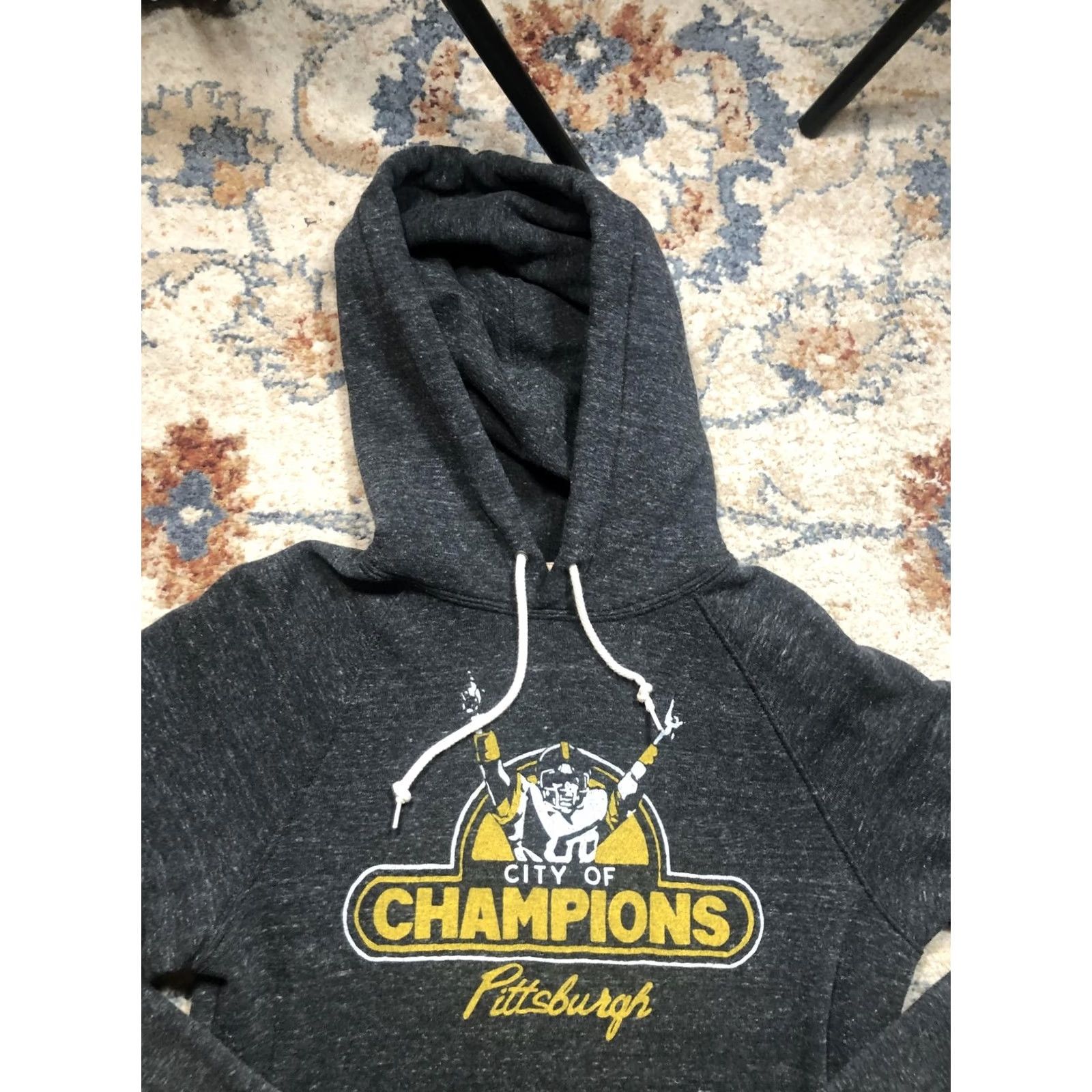 Champion Homage Pittsburgh Hoodie Mens Medium Pullover Gray Graphic Print City of Champions Football USA Size US M / EU 48-50 / 2 - 2 Thumbnail