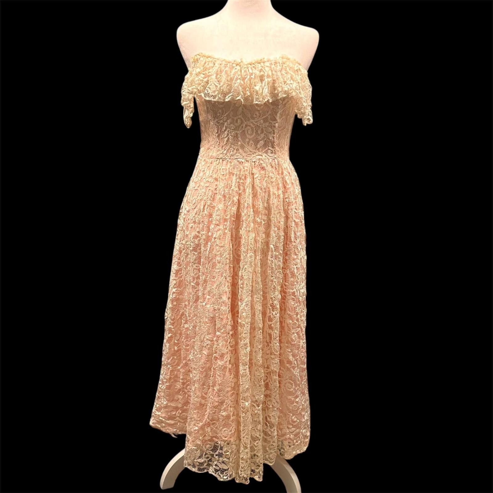 Designer Incredible Vintage Steppin' Out lacy Top Strapless Dress Size S / US 4 / IT 40 - 2 Thumbnail