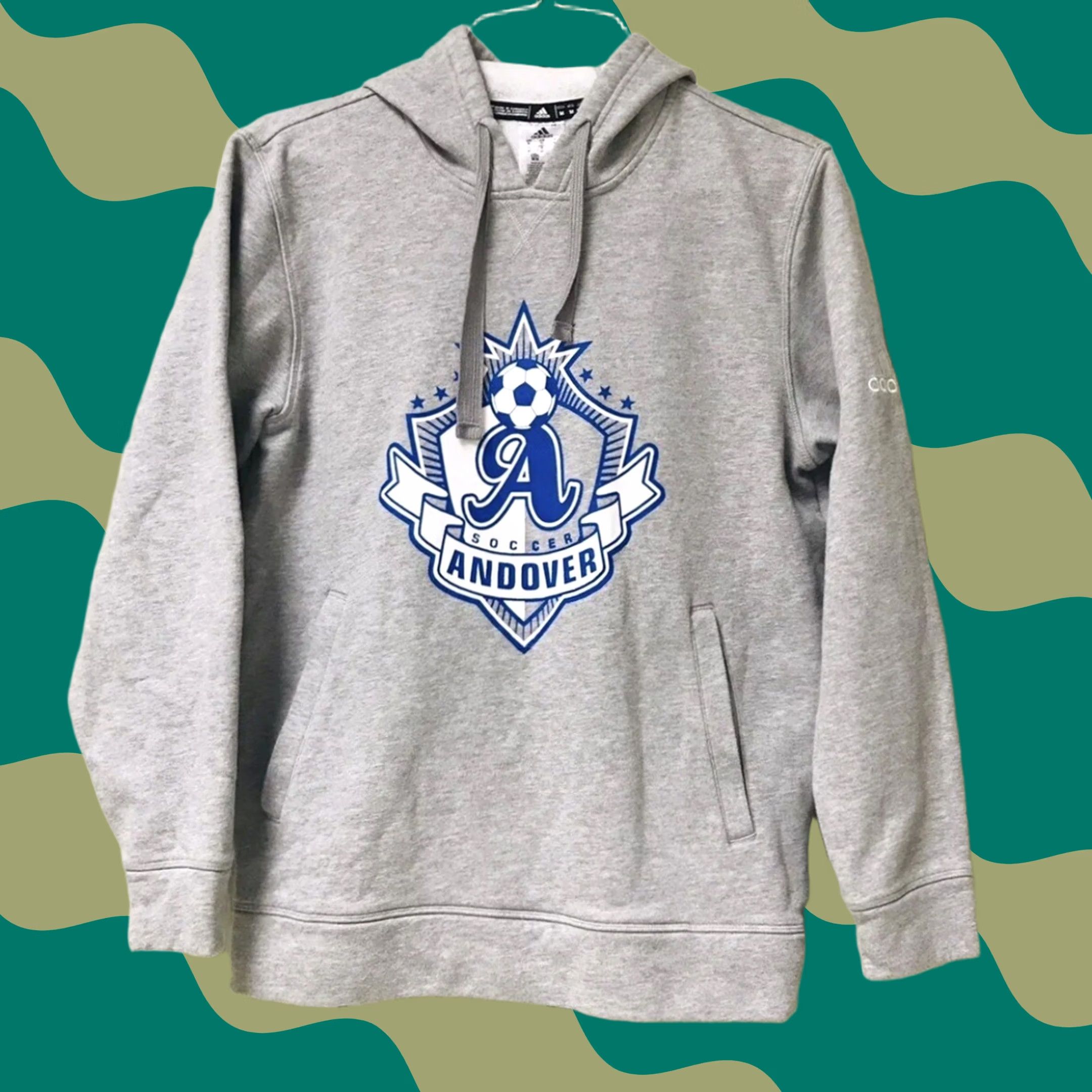 Adidas adidas Men Andover Soccer Pullover Hoodie M Gray Logo Sports Pullover Hoodie Mens Size M Size US M / EU 48-50 / 2 - 1 Thumbnail