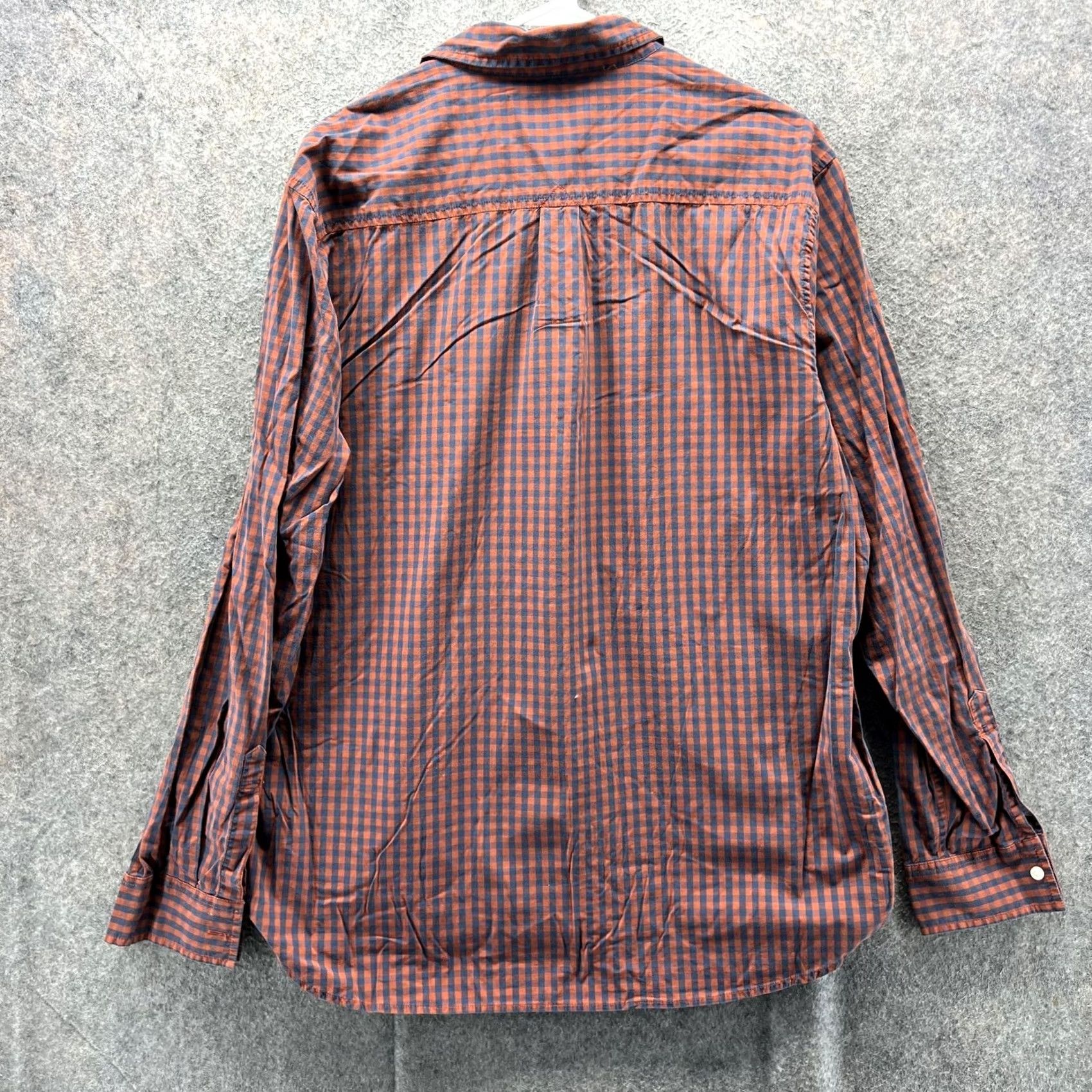 Lucky Brand Lucky Brand Shirt Mens XL Orange Check Saturday Stretch Slim Fit Button Front Size US XL / EU 56 / 4 - 2 Thumbnail