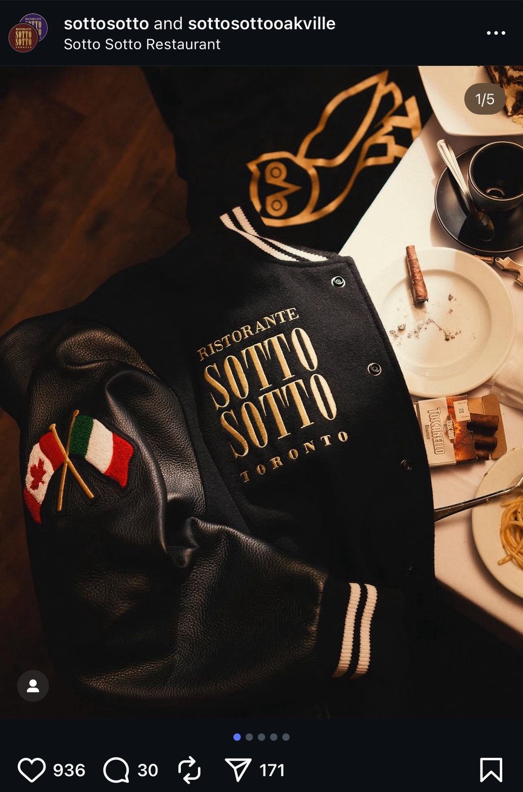 October's Very Own OVO “Sotto Sotto” Ristorante 1 of 50 Varsity Jacket Size US L / EU 52-54 / 3 - 16 Thumbnail