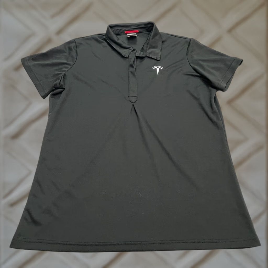 Vintage Tesla Polo Shirt Womens Large Black Polo Size L / US 10 / IT 46 - 1 Thumbnail
