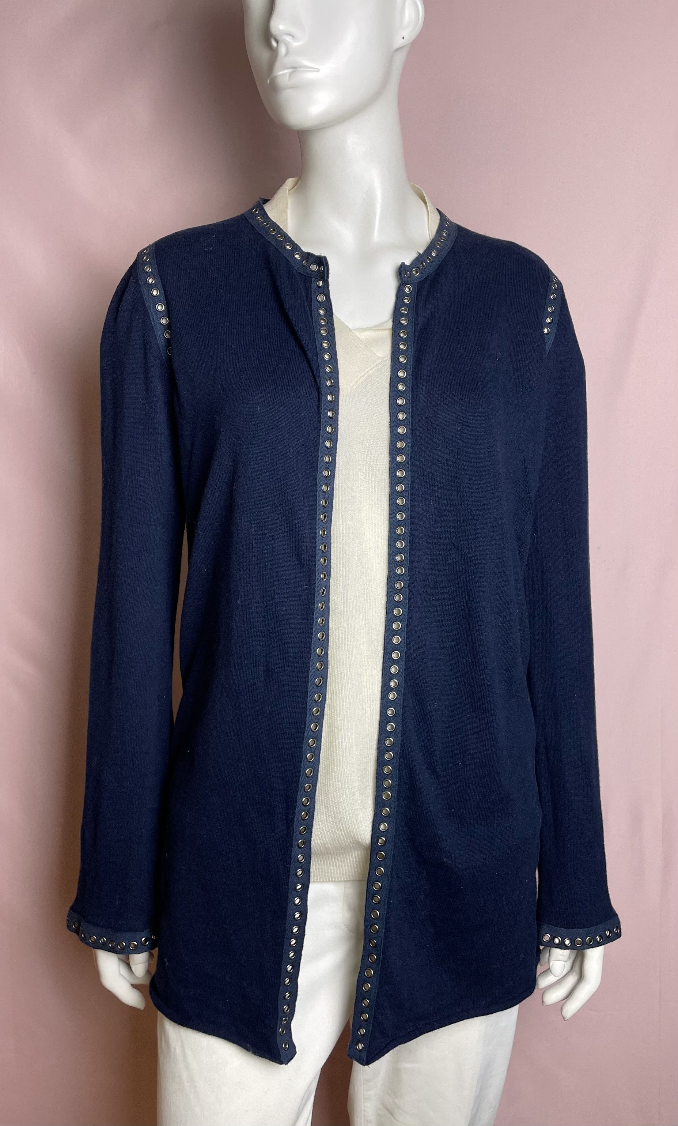 Zadig & Voltaire Zadig & Voltaire Navy Blue Cotton Open Coat Cardigan Size M / US 6-8 / IT 42-44 - 1 Thumbnail