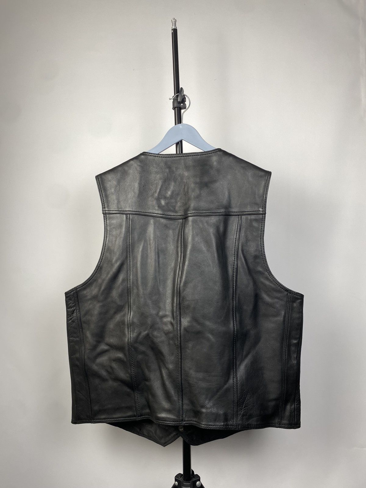 Leather × Vintage Genuine Buffalo Leather Biker Moto Punk Rock Vest Size US XL / EU 56 / 4 - 6 Thumbnail