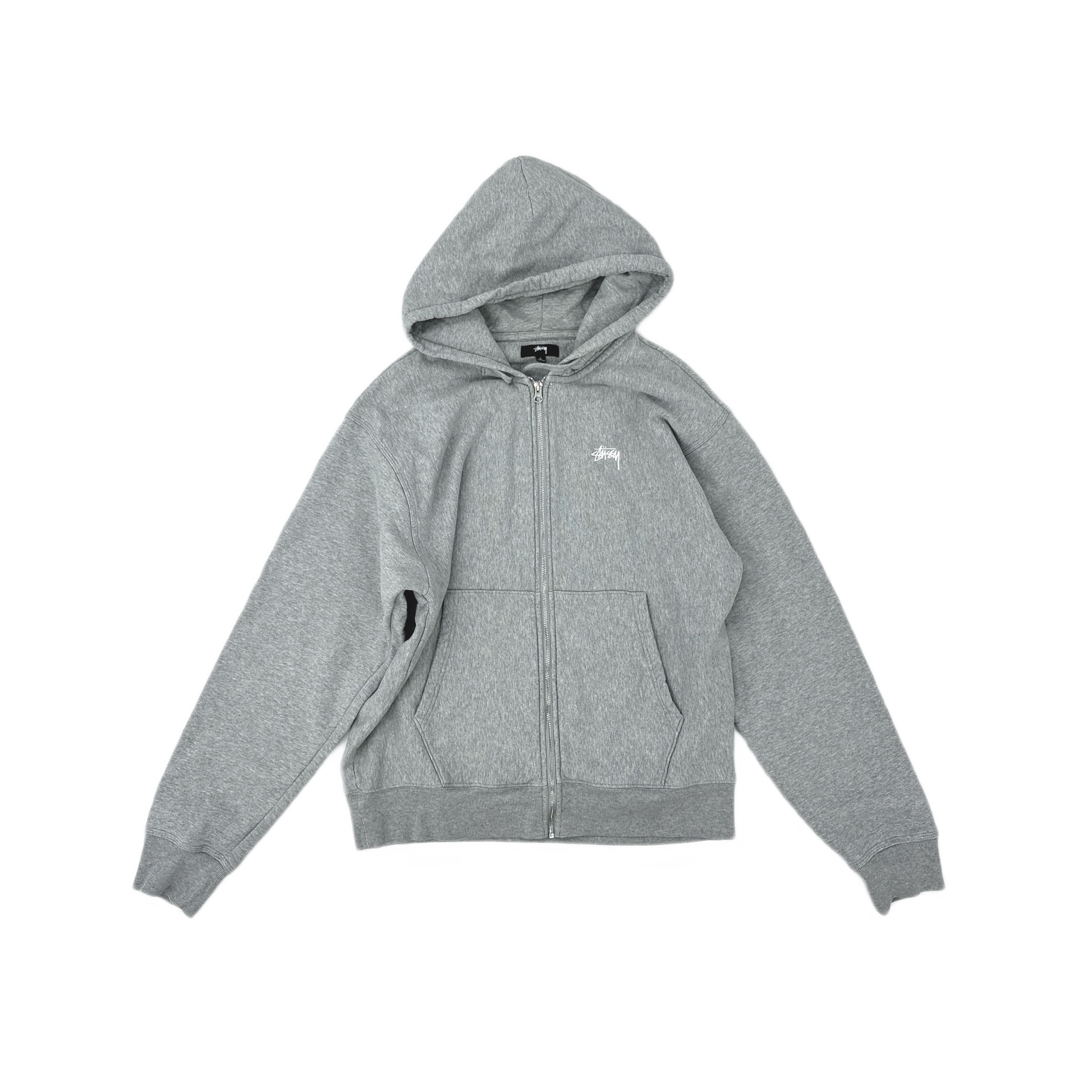 Streetwear × Stussy Grey Stussy Guam Zip Up Hoodie | Grailed