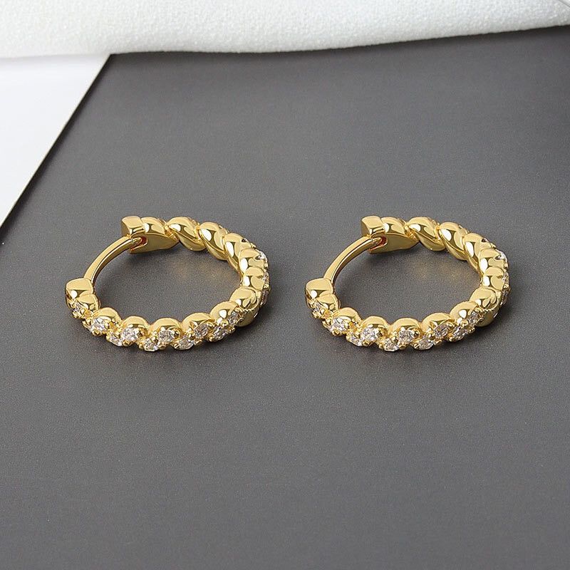 Other 14mm Small Gold Hoop Earrings for Women Simple Style Size ONE SIZE - 2 Thumbnail