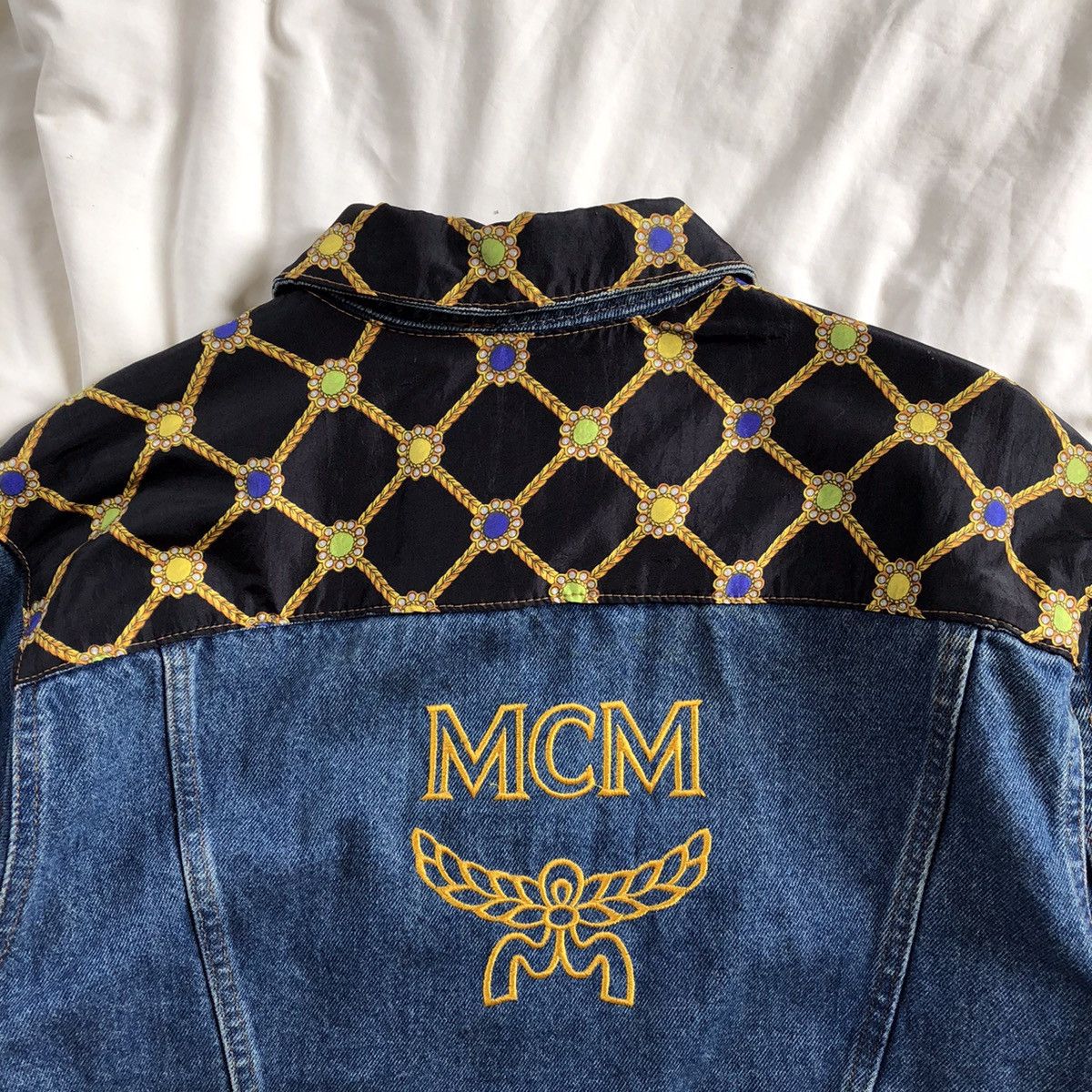 MCM MCM Legere Rare Big Embroidery Logo Trucker Denim Jacket Size US M / EU 48-50 / 2 - 5 Thumbnail
