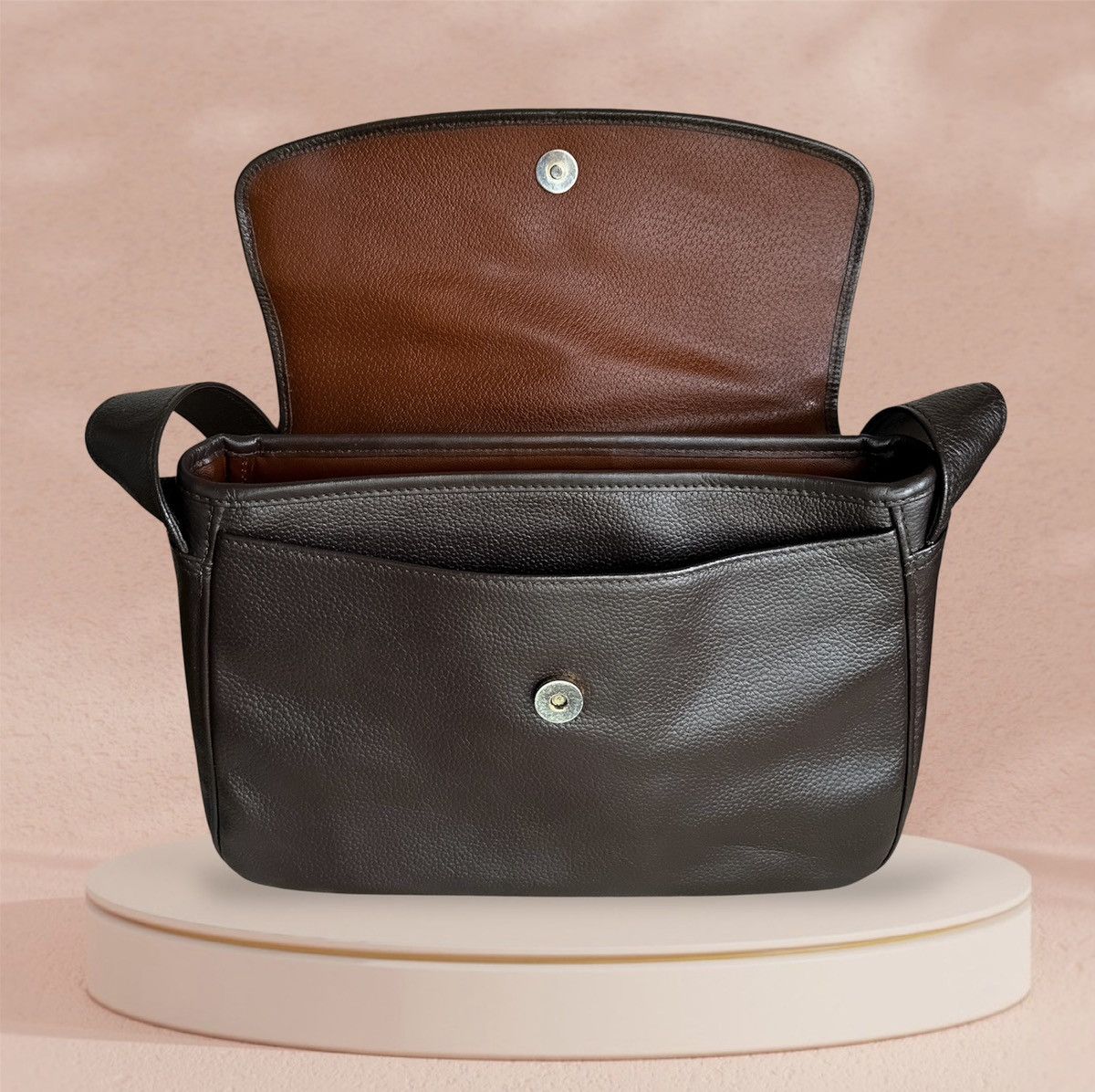 Longchamp Longchamp brown Leather Messenger crossbody Bag 90s vintage Size ONE SIZE - 3 Thumbnail