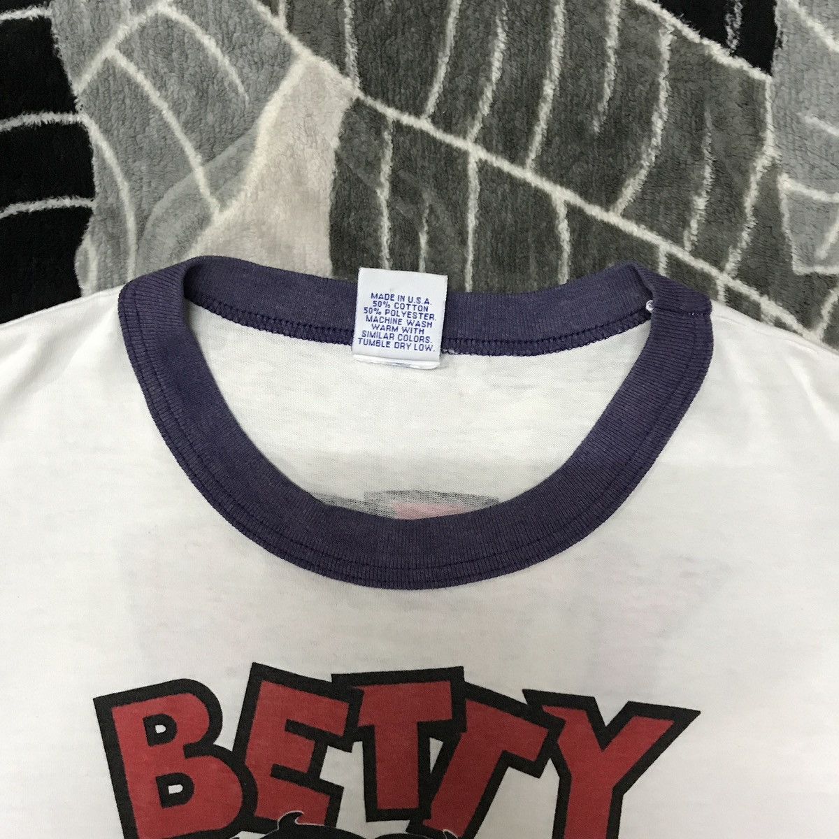 Cartoon Network × Vintage VINTAGE Betty Boop Mirror Print Ringer cr1988 Size US L / EU 52-54 / 3 - 5 Thumbnail