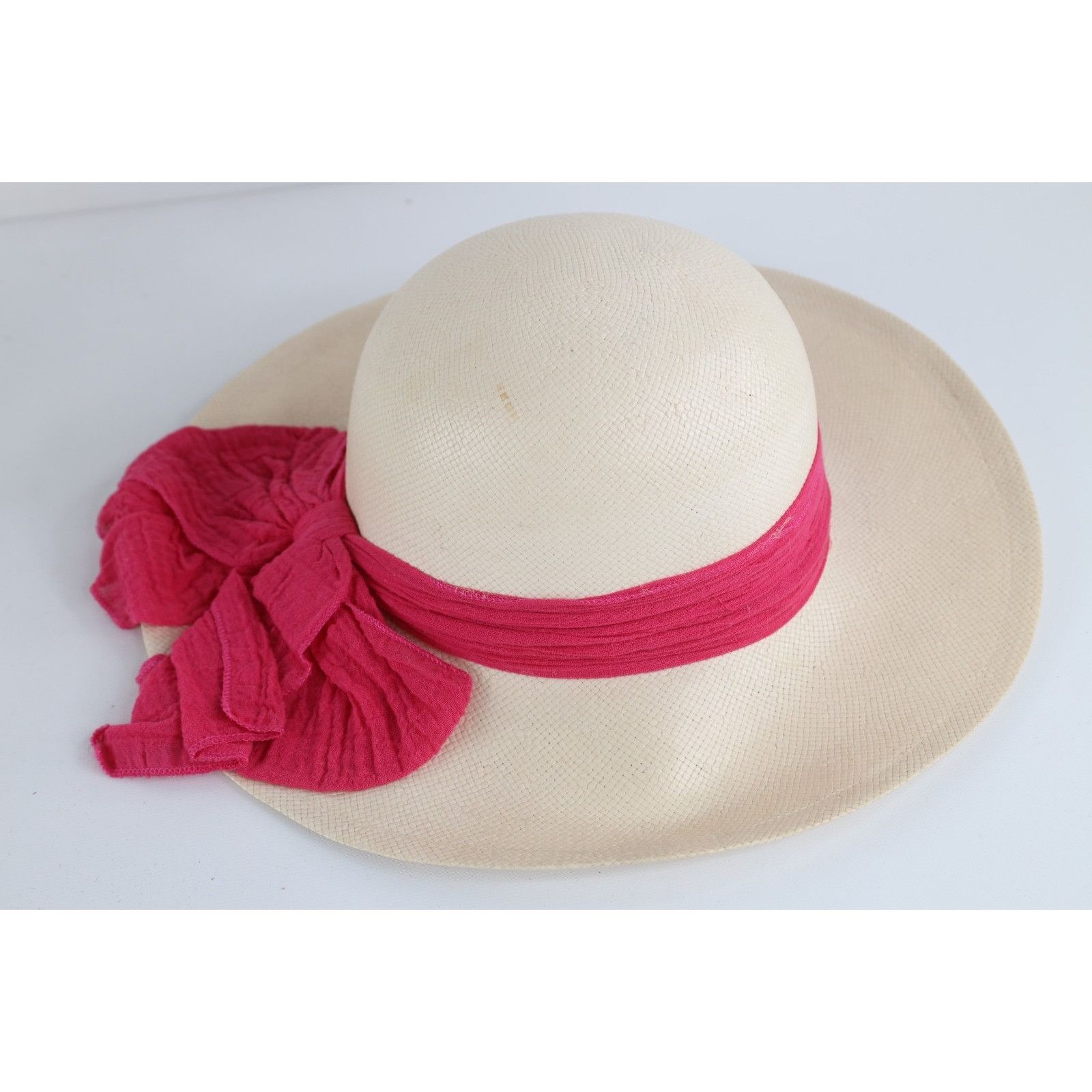 Vintage Vintage 90s Streetwear Straw Big Bowtie Wide Brim Sun Hat Size ONE SIZE - 3 Thumbnail