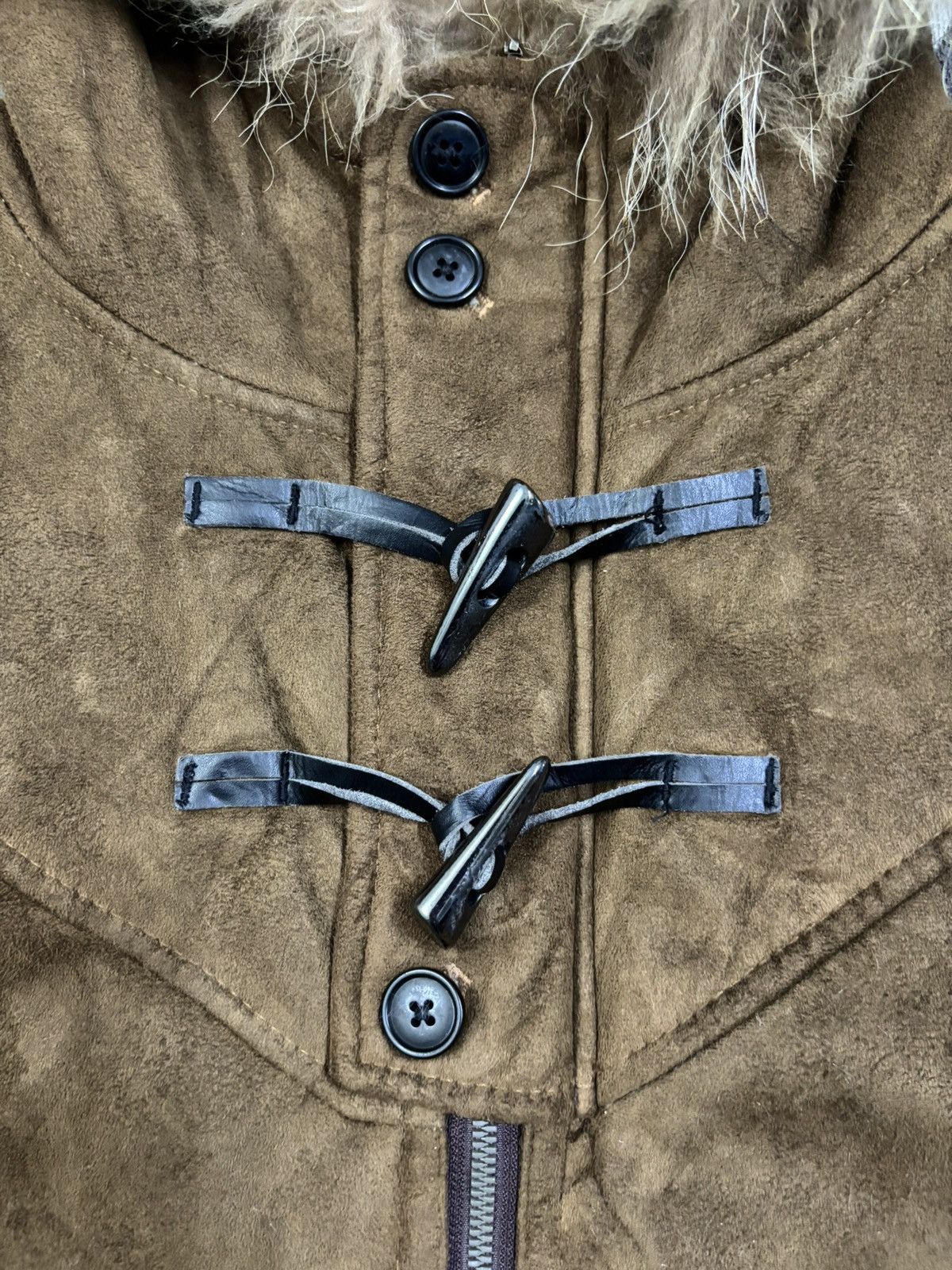 If Six Was Nine Semantic Design Faux Suede Raccoon Fur Hooded Punk Jacket Size US M / EU 48-50 / 2 - 7 Thumbnail