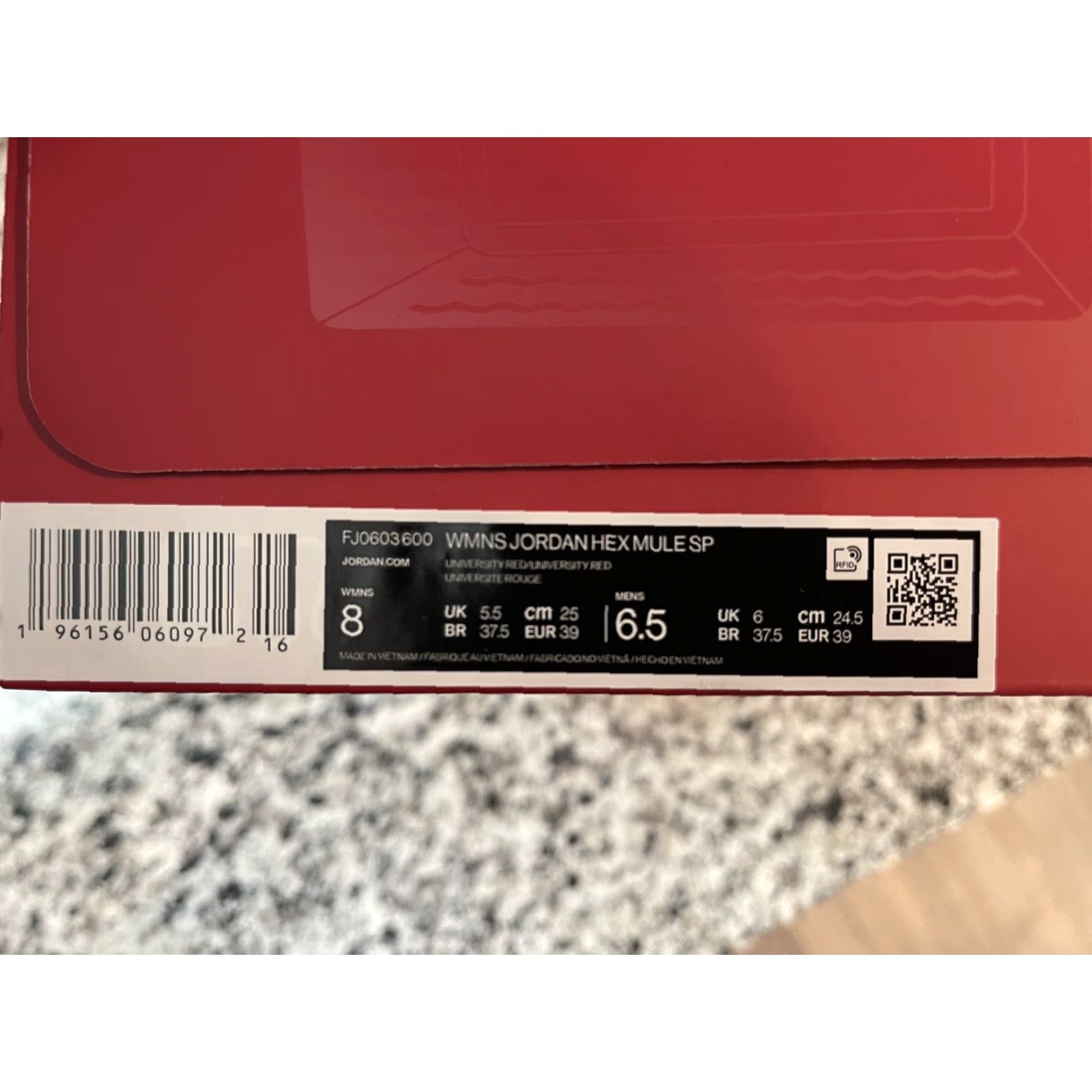 Jordan Brand Brand New Jordan Hex Mule SP University Red Womens 8w Slide Red 2023 FJ0603-600 Size US 5.5 / IT 35.5 - 5 Thumbnail